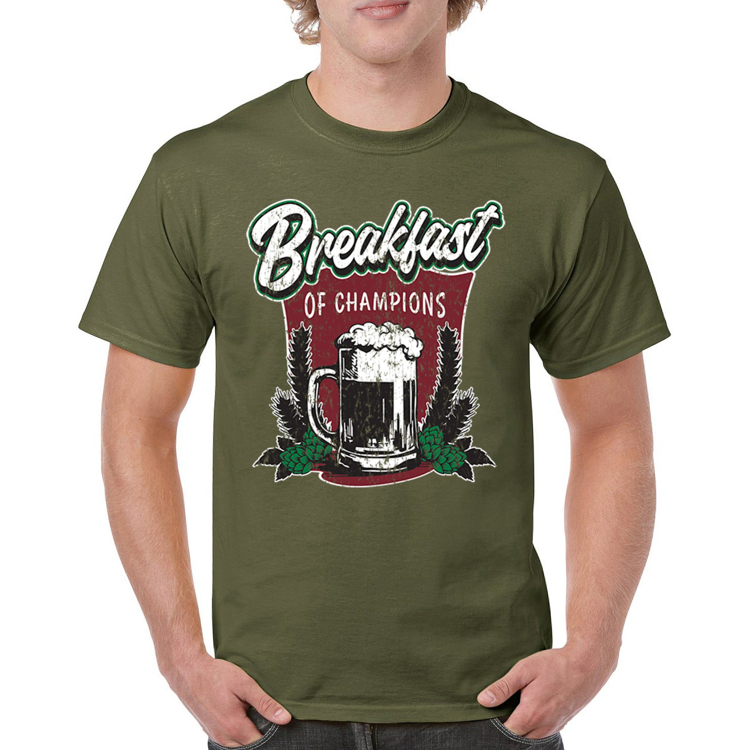 Breakfast of Champions T-shirt Beer Mug Cannabis Funny Stoner 420 Men's Tee - Picture 93 of 113