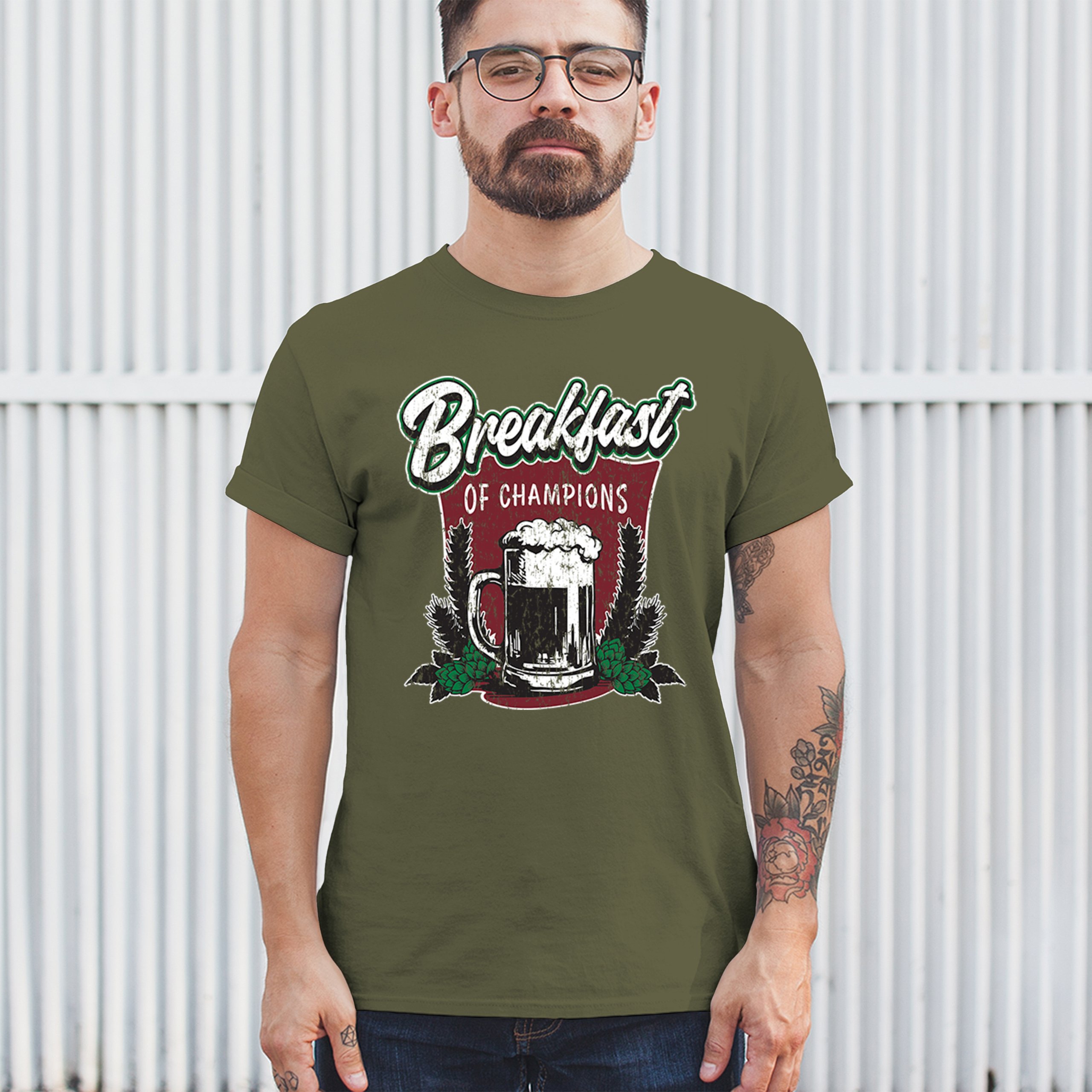 Breakfast of Champions T-shirt Beer Mug Cannabis Funny Stoner 420 Men's Tee - Picture 96 of 113