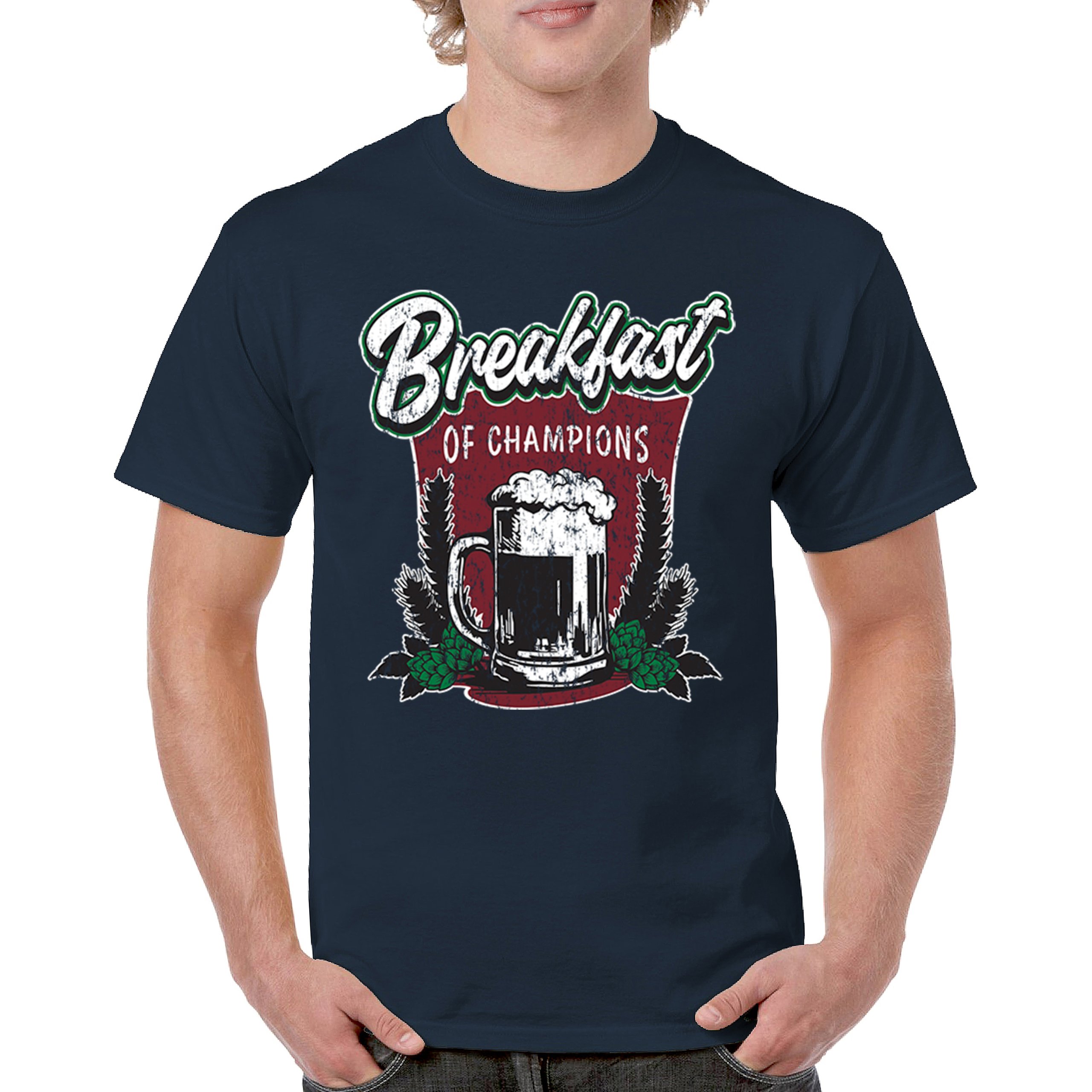 Breakfast of Champions T-shirt Beer Mug Cannabis Funny Stoner 420 Men's Tee - Picture 51 of 113