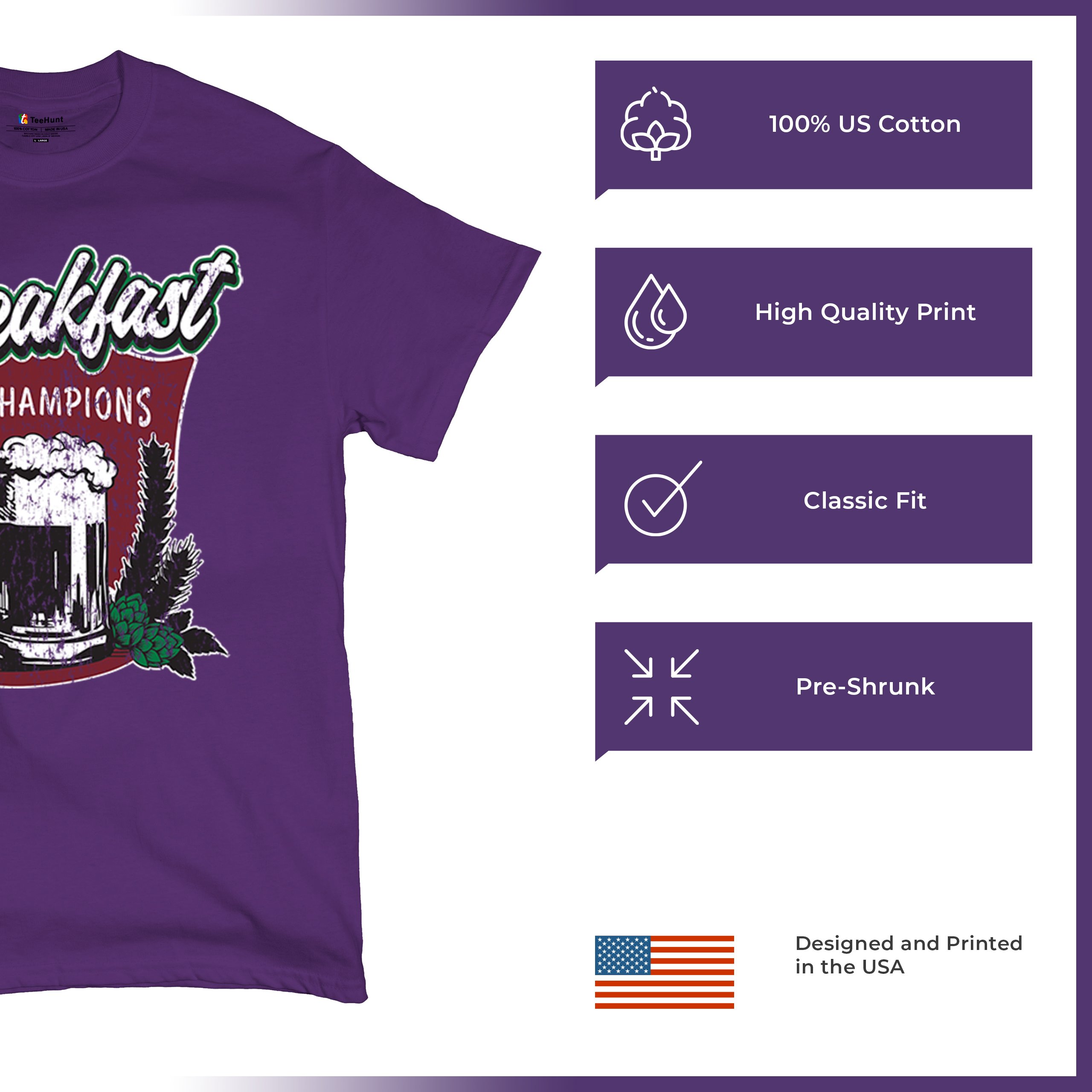Breakfast of Champions T-shirt Beer Mug Cannabis Funny Stoner 420 Men's Tee - Picture 35 of 113