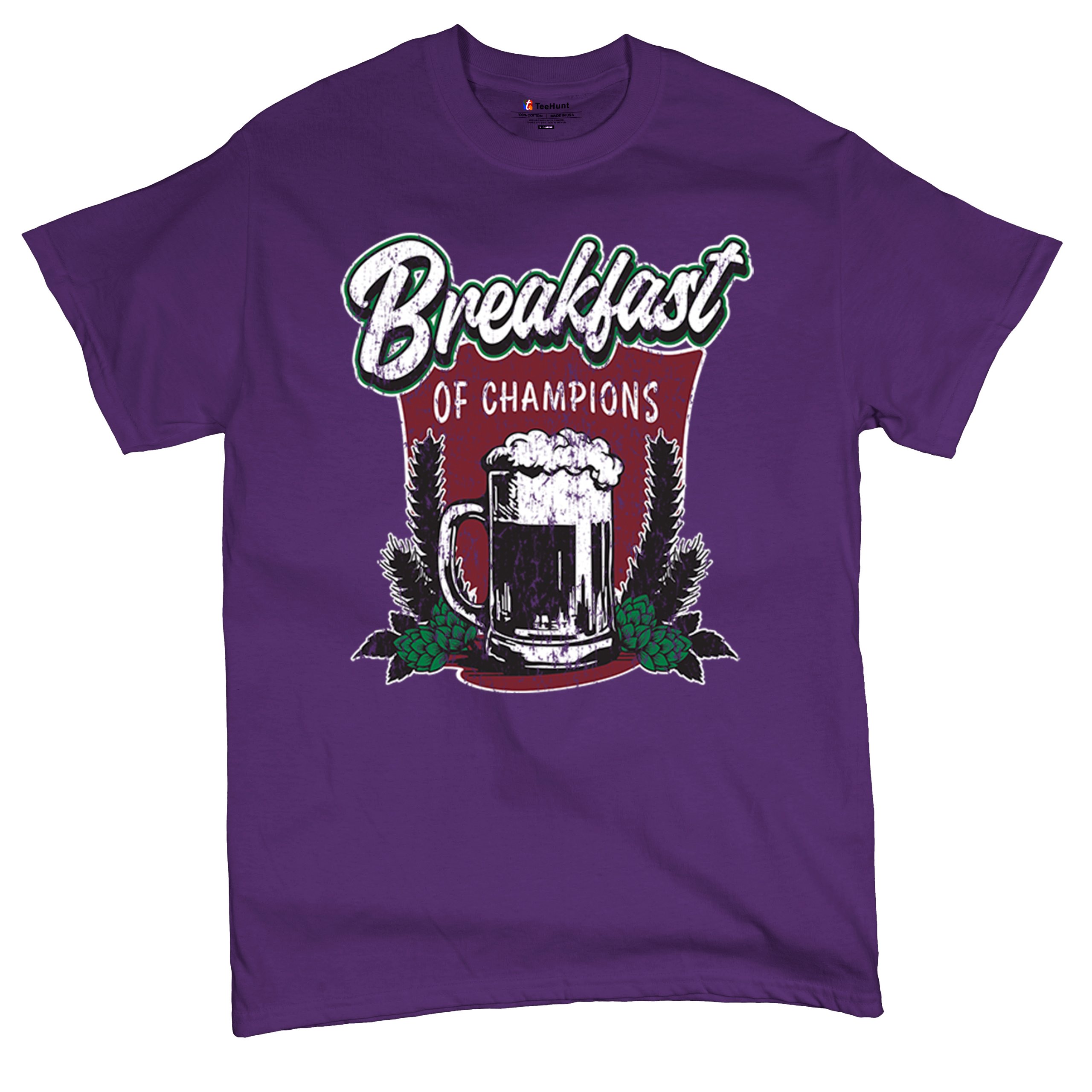 Breakfast of Champions T-shirt Beer Mug Cannabis Funny Stoner 420 Men's Tee - Picture 34 of 113