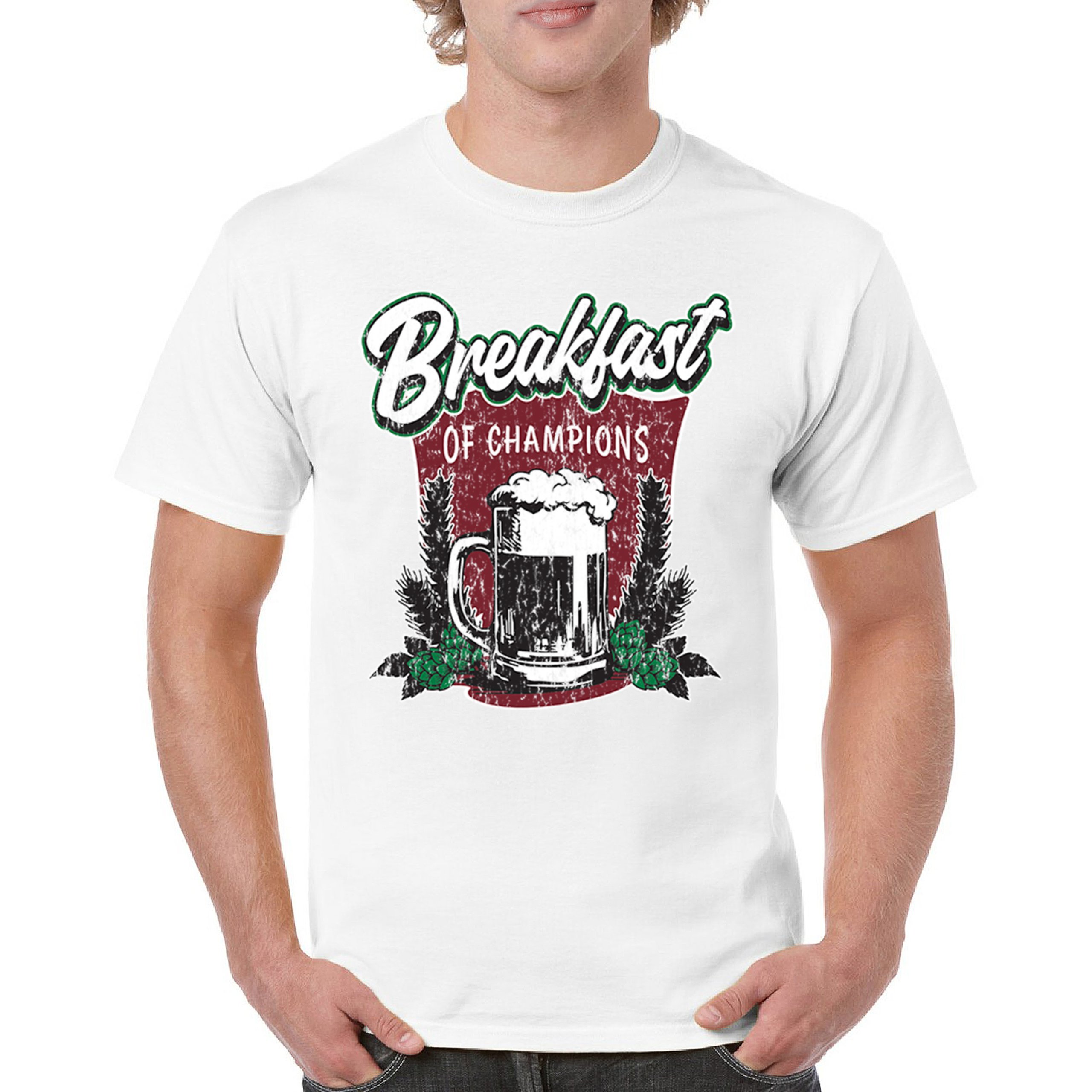 Breakfast of Champions T-shirt Beer Mug Cannabis Funny Stoner 420 Men's Tee - Picture 44 of 113