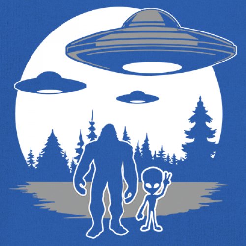 Best Friends Alien Bigfoot Moon Muscle Shirt Space UFO Sasquatch Believe Men's - Picture 25 of 29