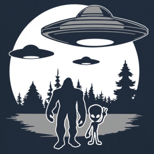 Best Friends Alien Bigfoot Moon Muscle Shirt Space UFO Sasquatch Believe Men's - Picture 18 of 29