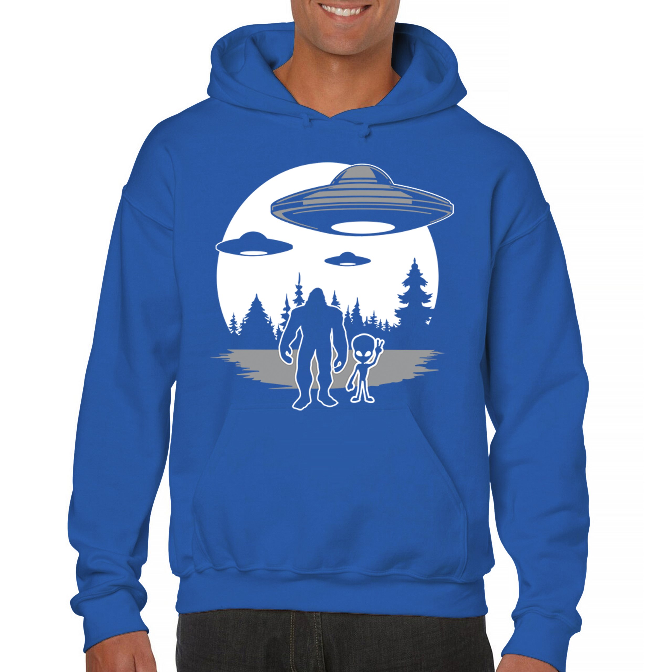 Sudadera con capucha Best Friends Alien Bigfoot Moon Space UFO Sasquatch Believe