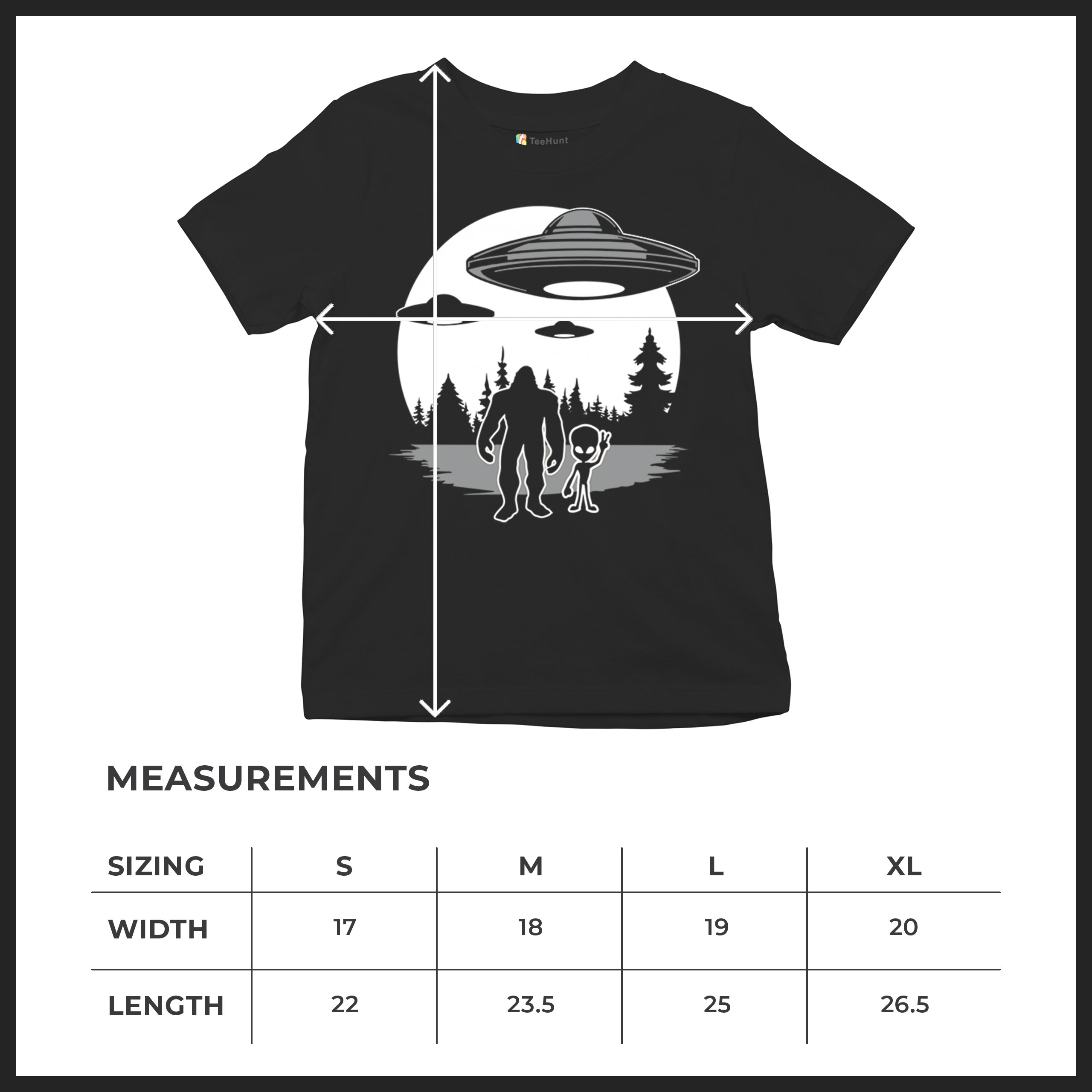 Best Friends Alien Bigfoot Moon Youth T-shirt Space UFO Sasquatch Believe Kids - Picture 8 of 36
