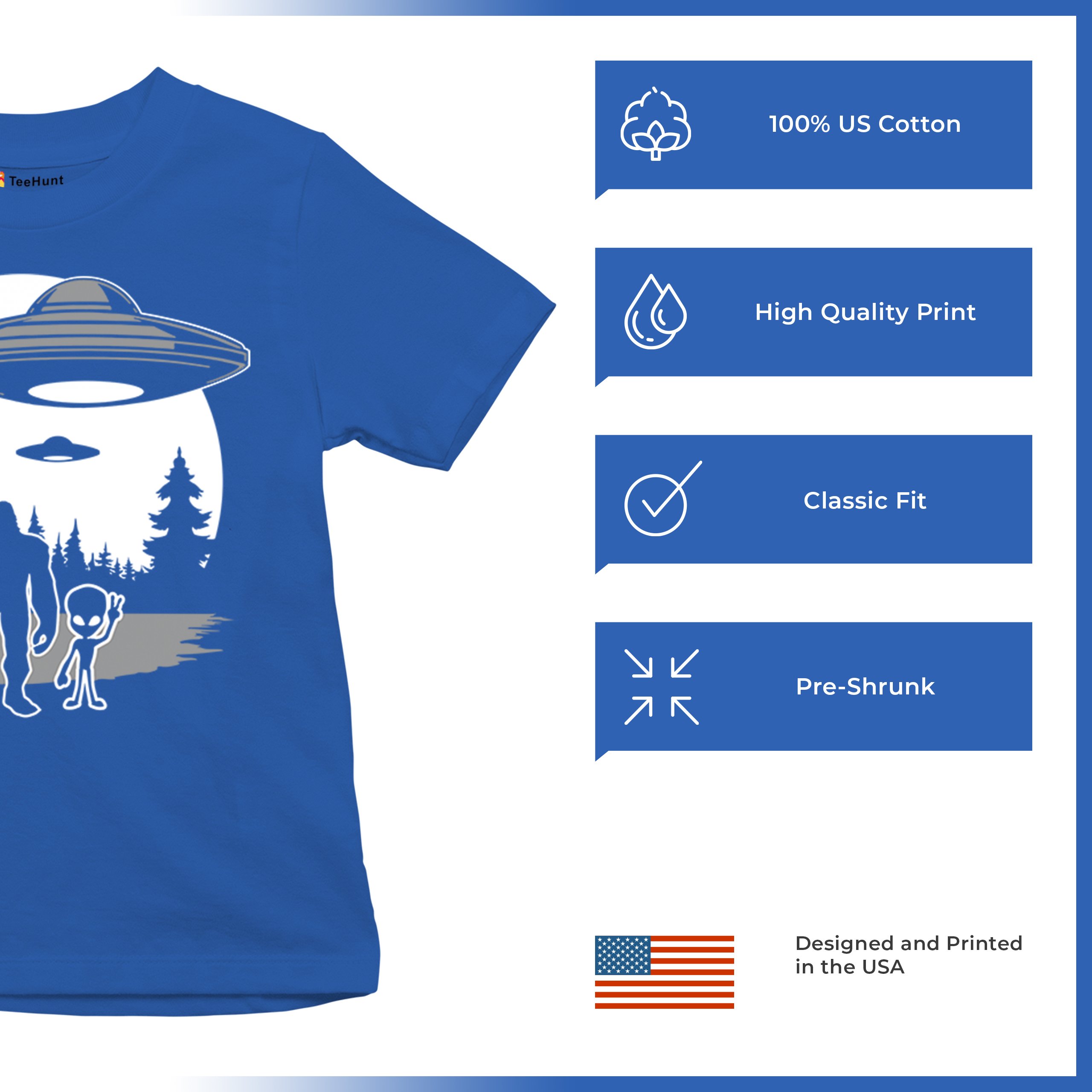 Best Friends Alien Bigfoot Moon Youth T-shirt Space UFO Sasquatch Believe Kids - Picture 28 of 36