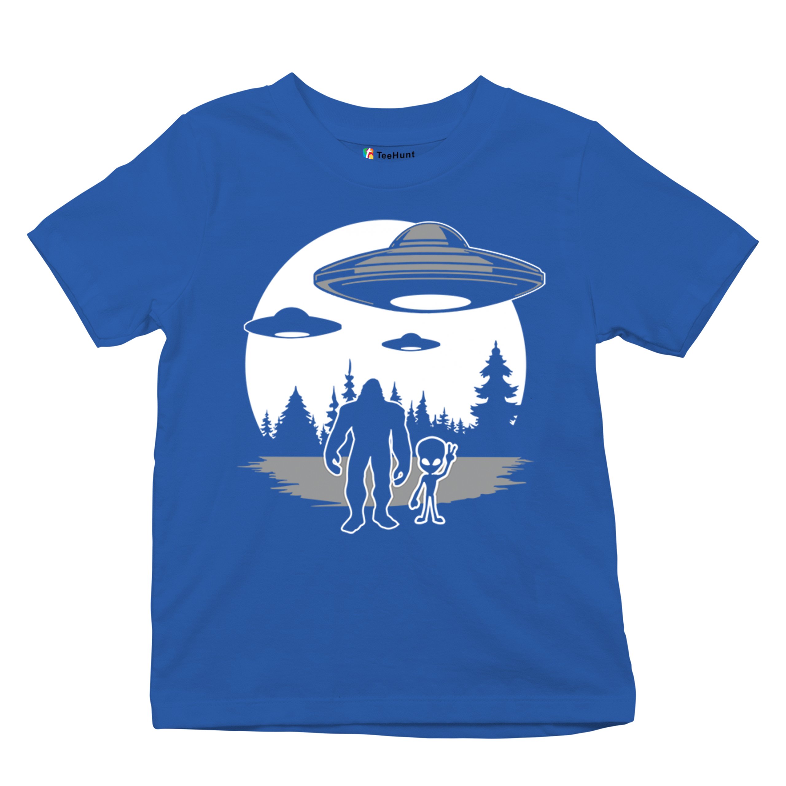 Best Friends Alien Bigfoot Moon Youth T-shirt Space UFO Sasquatch Believe Kids - Picture 27 of 36