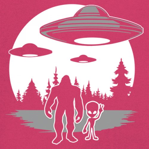 Best Friends Alien Bigfoot Moon Youth T-shirt Space UFO Sasquatch Believe Kids - Picture 32 of 36
