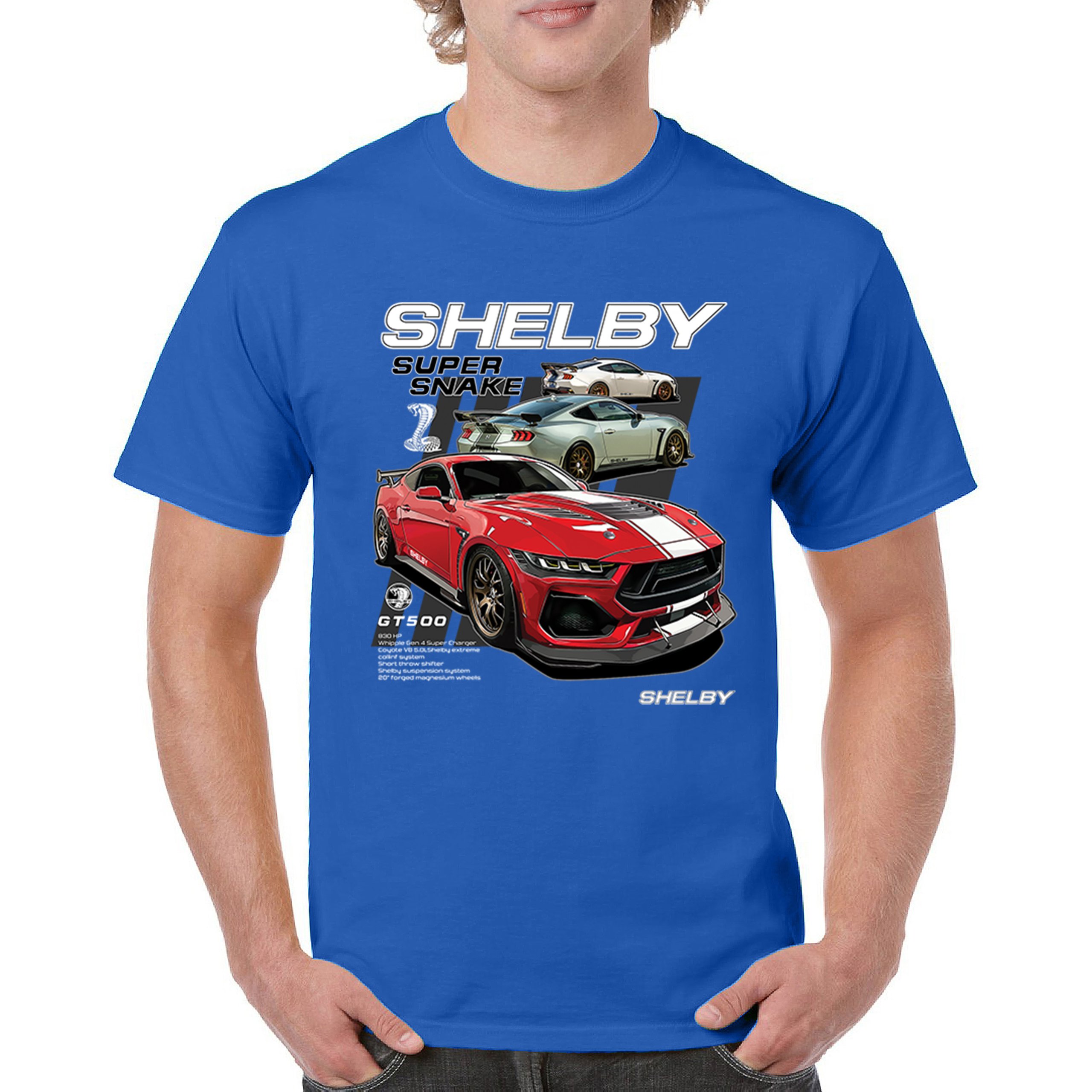 Ford Shelby Super Snake GT500 T-shirt Mustang Cobra Racing V8 Men’s Tee