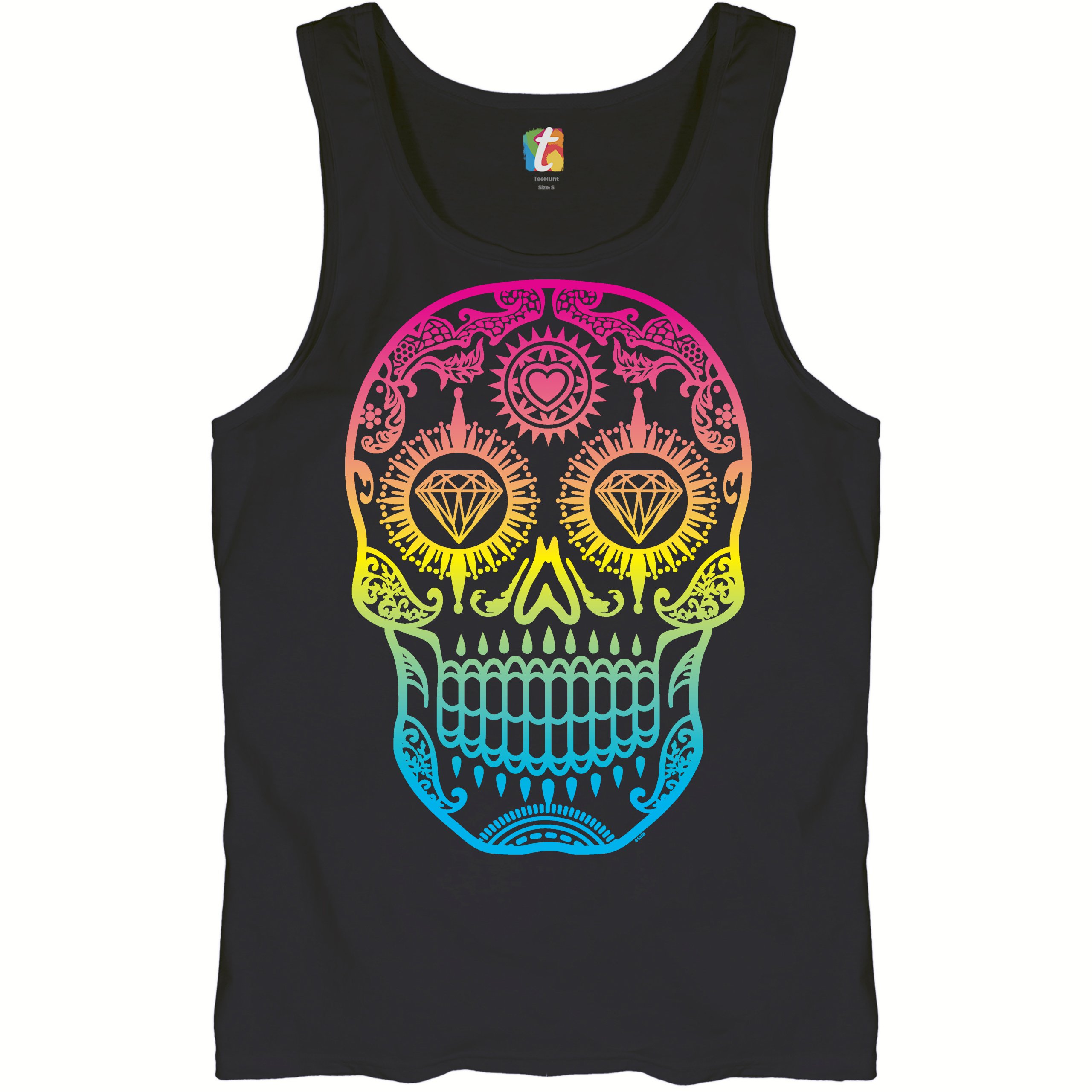 Sugar Skull Calavera Diamond Eyes Tank Top Day of the Dead Men’s Top