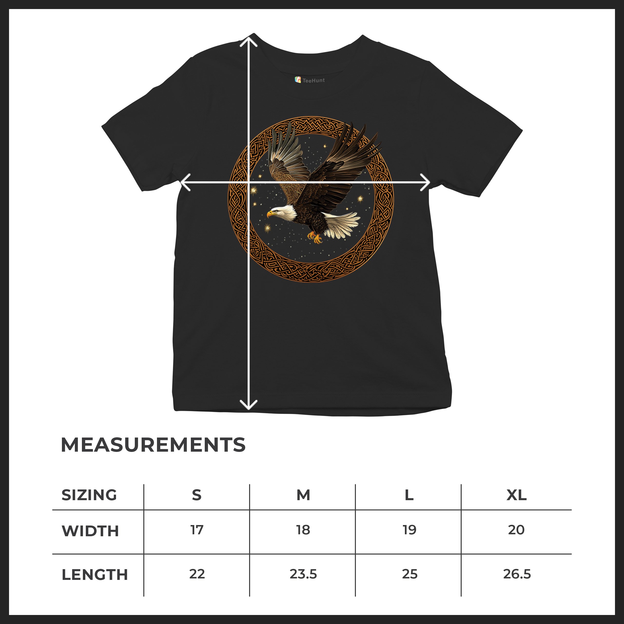 Celtic Flying Eagle Youth T-shirt North Mystic Raptor Spiritual Valhala Kids - Picture 8 of 50