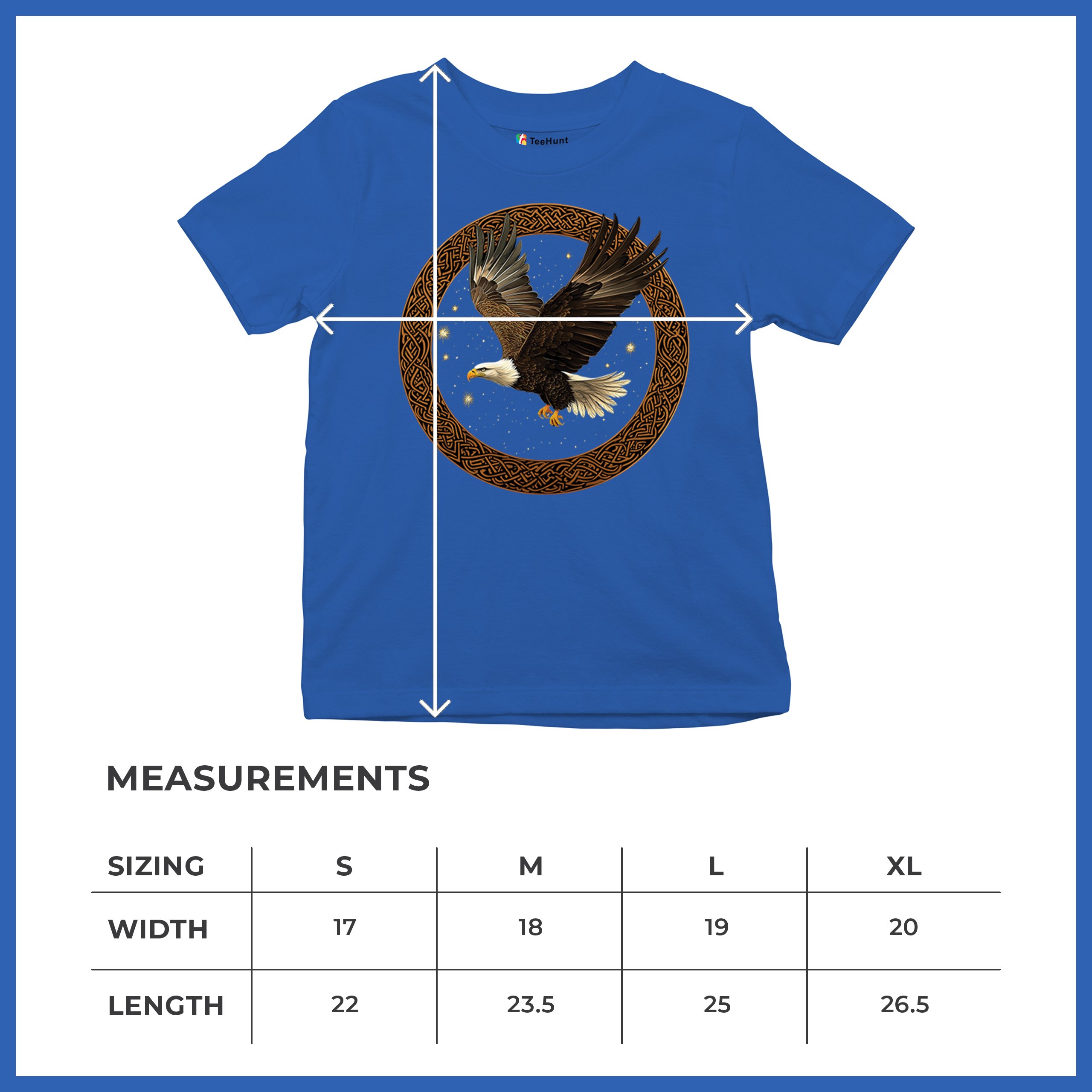 Celtic Flying Eagle Youth T-shirt North Mystic Raptor Spiritual Valhala Kids - Picture 43 of 50