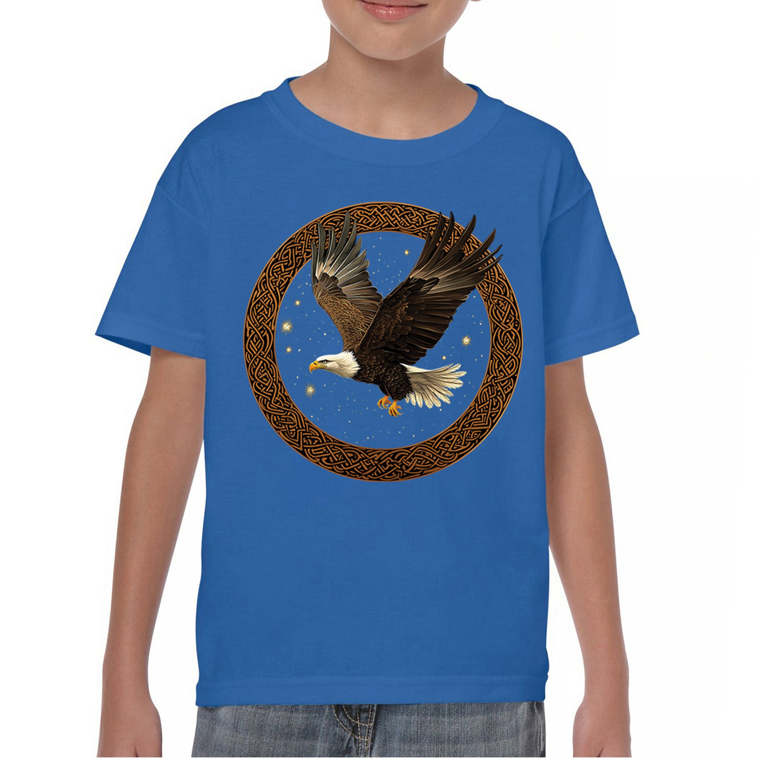 Celtic Flying Eagle Youth T-shirt North Mystic Raptor Spiritual Valhala Kids - Picture 37 of 50