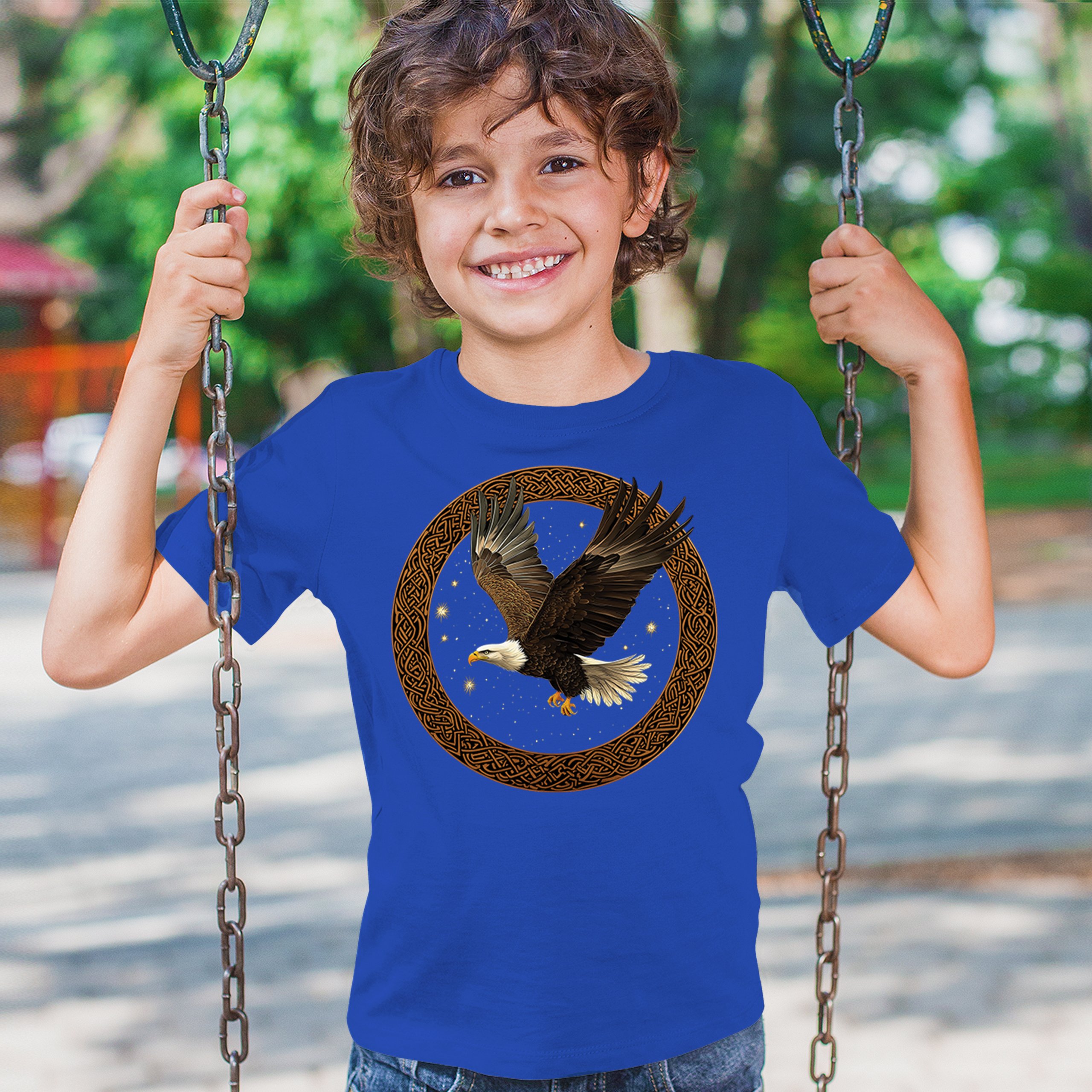 Celtic Flying Eagle Youth T-shirt North Mystic Raptor Spiritual Valhala Kids - Picture 40 of 50