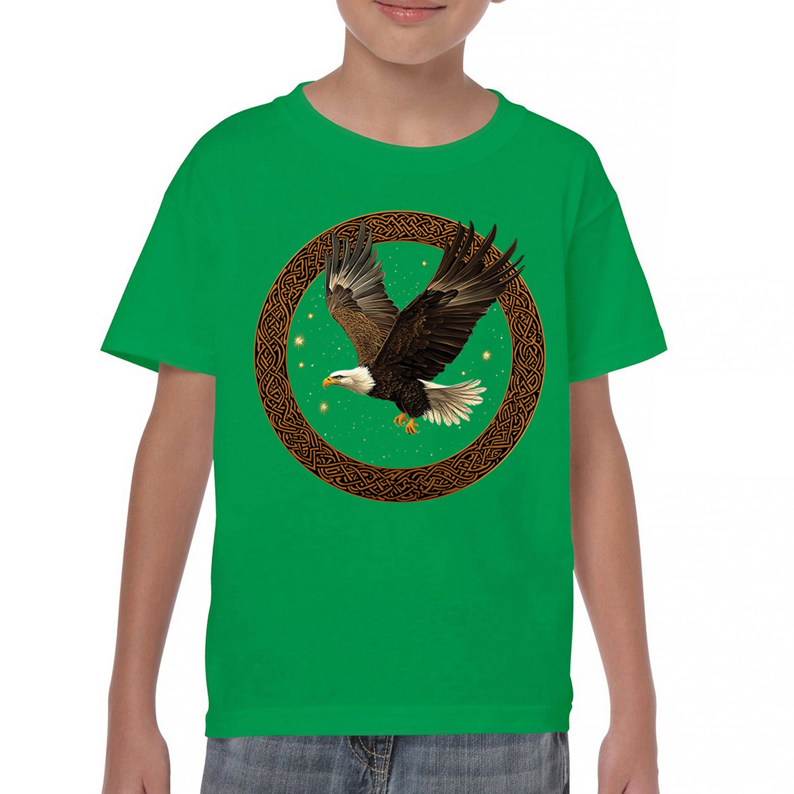 Celtic Flying Eagle Youth T-shirt North Mystic Raptor Spiritual Valhala Kids - Picture 30 of 50