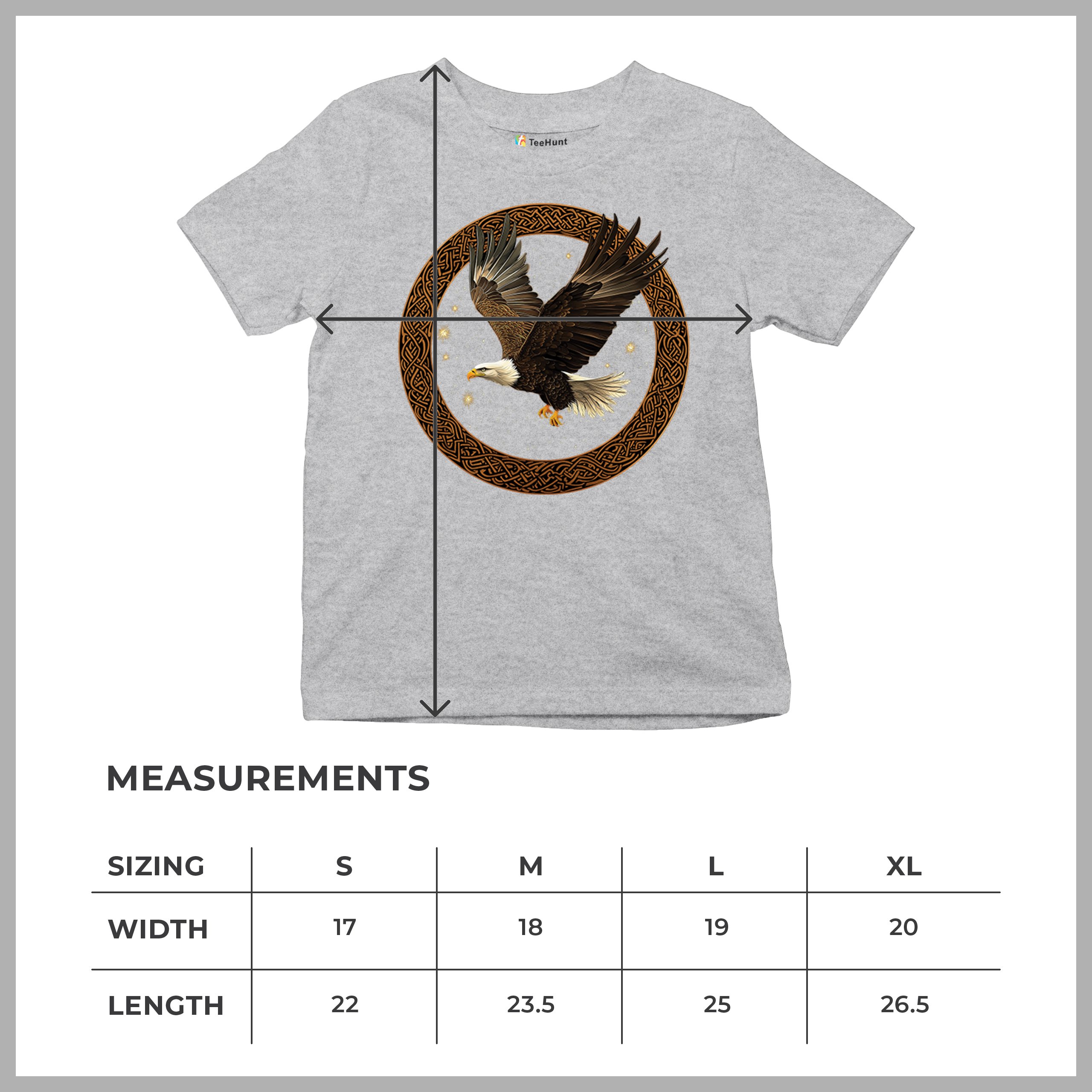 Celtic Flying Eagle Youth T-shirt North Mystic Raptor Spiritual Valhala Kids - Picture 15 of 50