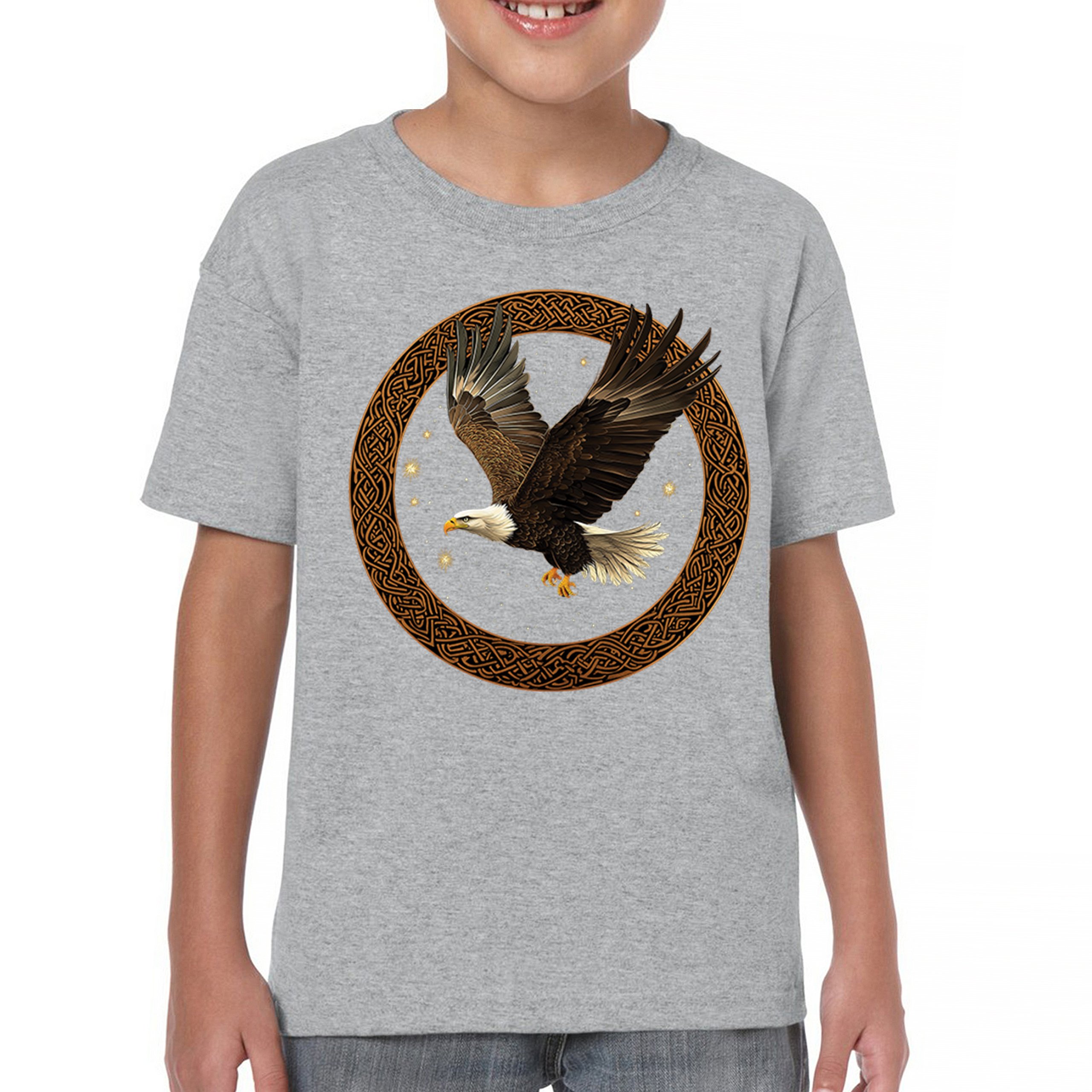Celtic Flying Eagle Youth T-shirt North Mystic Raptor Spiritual Valhala Kids - Picture 9 of 50