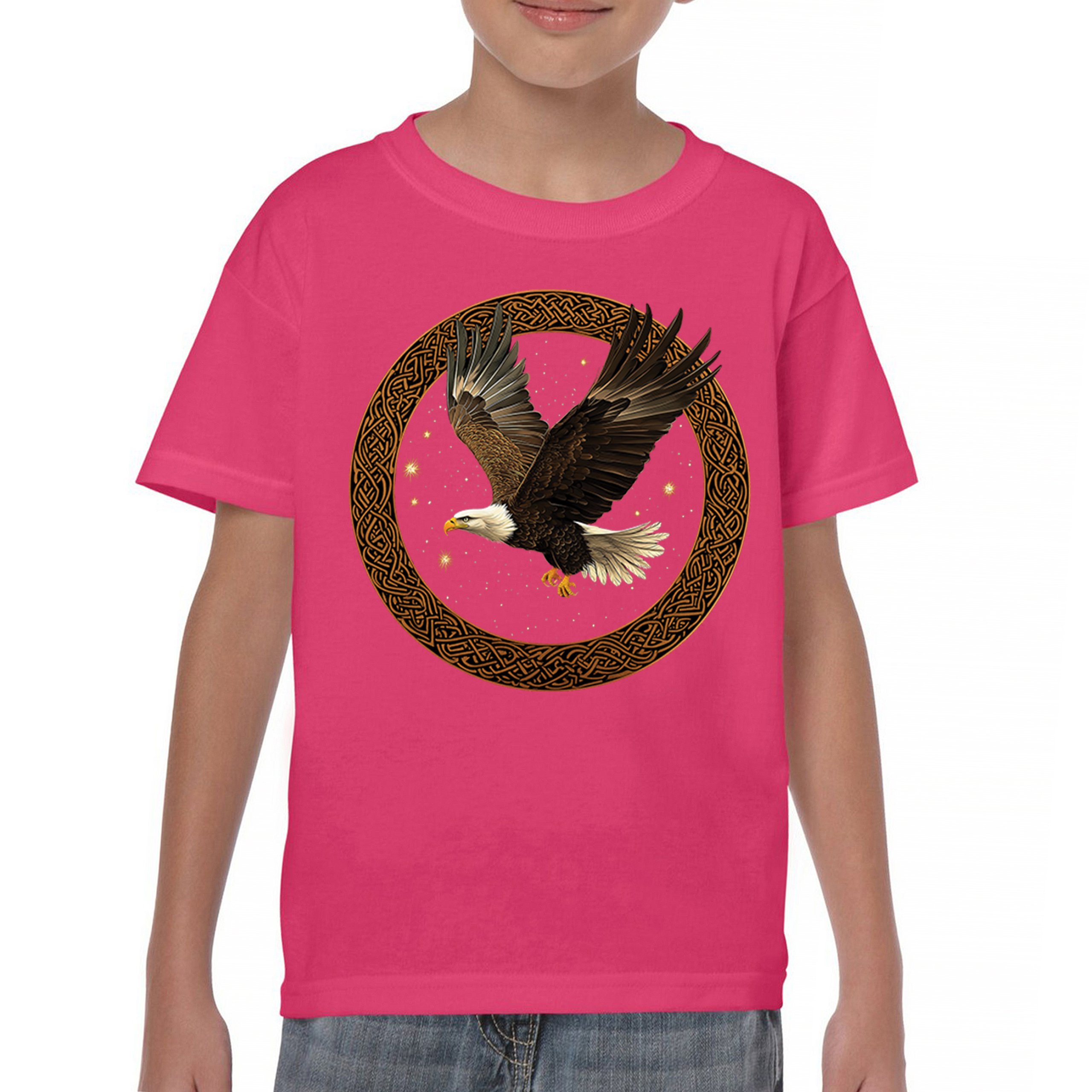Celtic Flying Eagle Youth T-shirt North Mystic Raptor Spiritual Valhala Kids - Picture 44 of 50