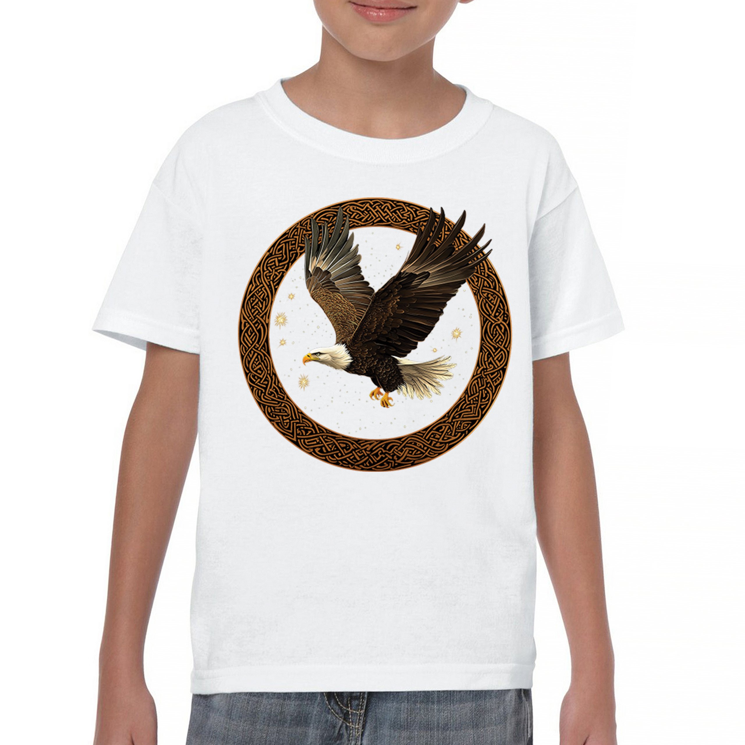 Celtic Flying Eagle Youth T-shirt North Mystic Raptor Spiritual Valhala Kids - Picture 23 of 50