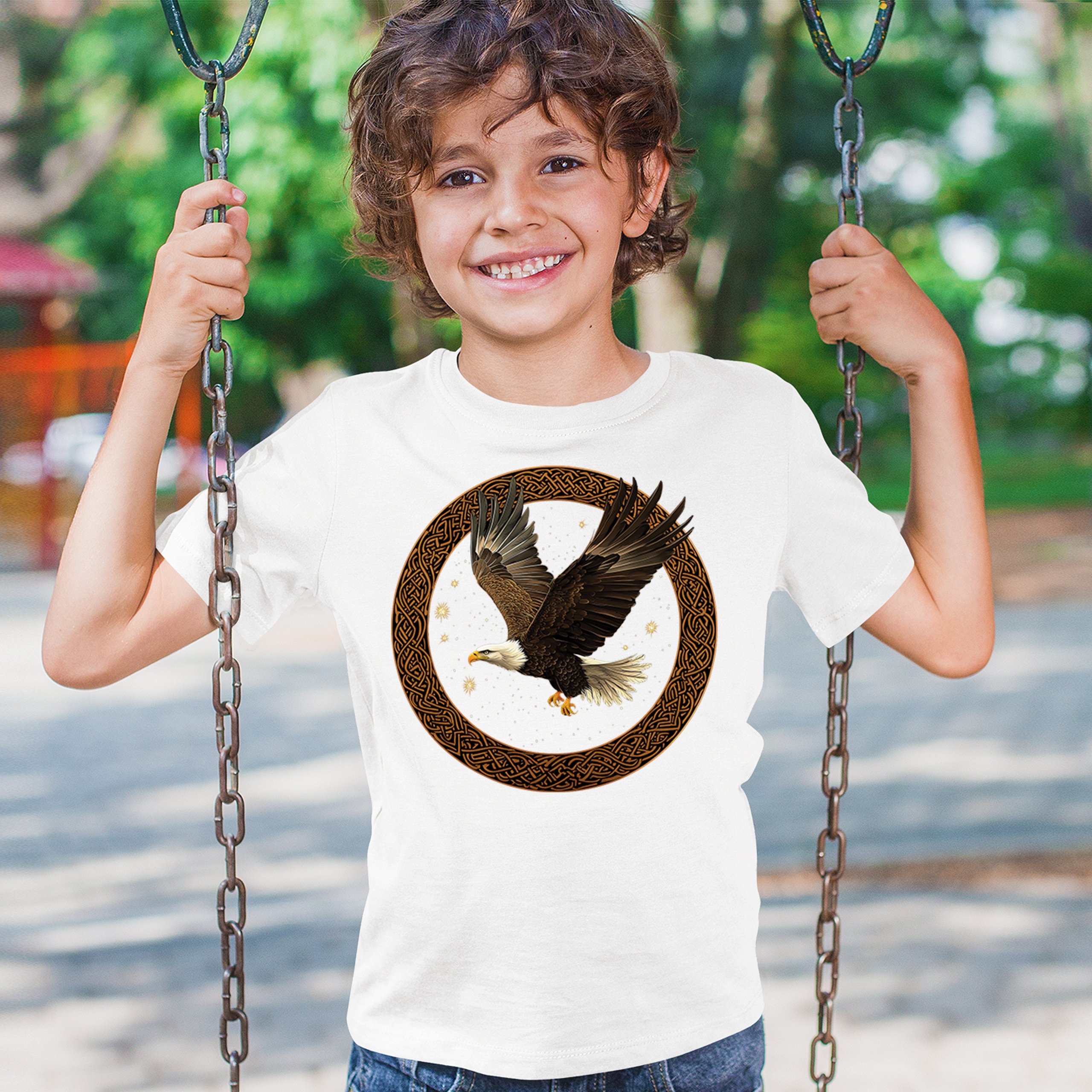 Celtic Flying Eagle Youth T-shirt North Mystic Raptor Spiritual Valhala Kids - Picture 26 of 50