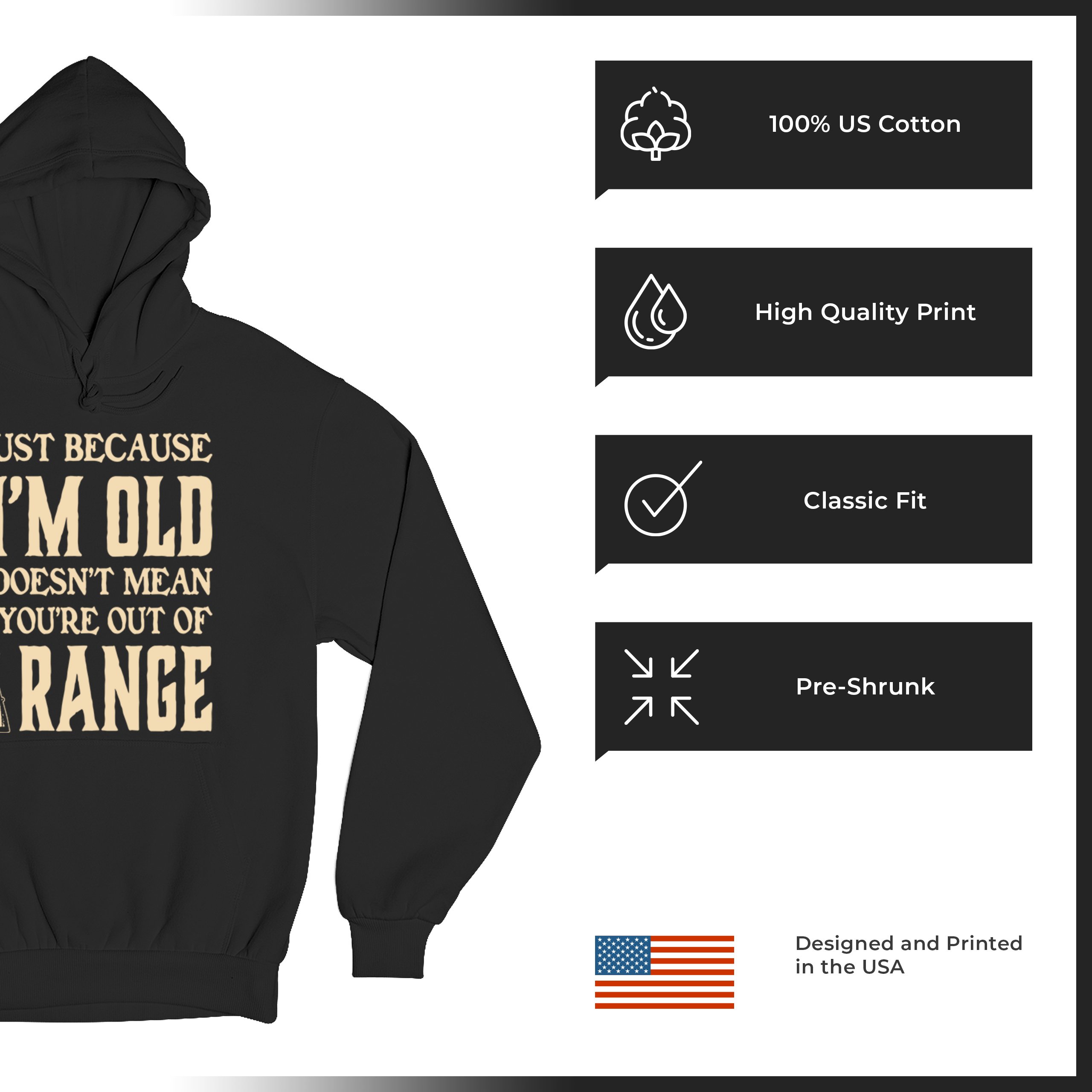 Just Because I'm Old Sweatshirt Funny 2nd Amendment Second Gun Rights Hoodie - Picture 7 of 29