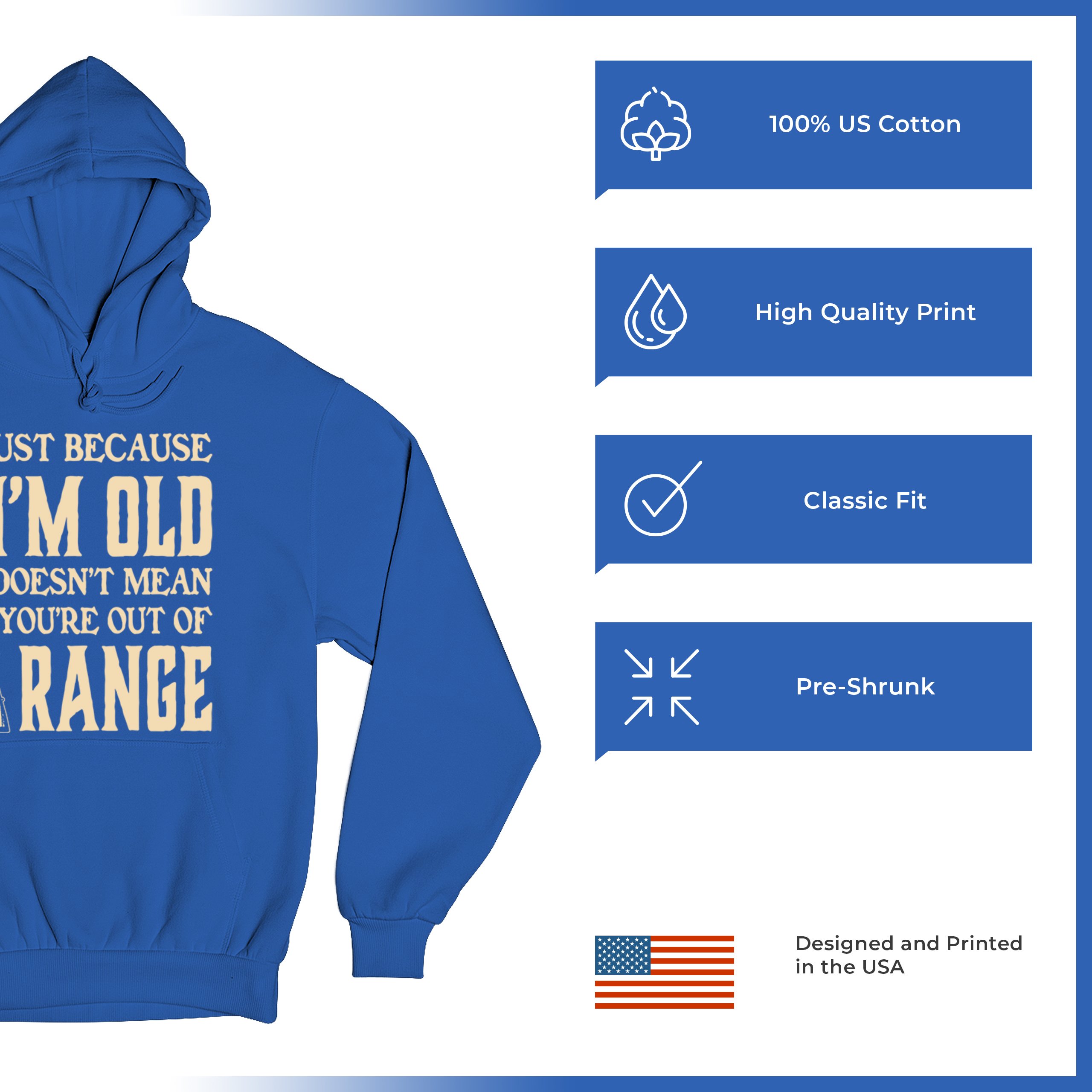 Just Because I'm Old Sweatshirt Funny 2nd Amendment Second Gun Rights Hoodie - Picture 28 of 29