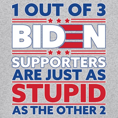 1 Out of 3 Biden Supporters Long Sleeve T-shirt Funny Political Anti Sleepy Joe - Picture 11 of 78