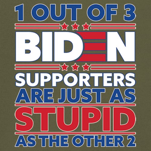 1 Out of 3 Biden Supporters Long Sleeve T-shirt Funny Political Anti Sleepy Joe - Picture 53 of 78
