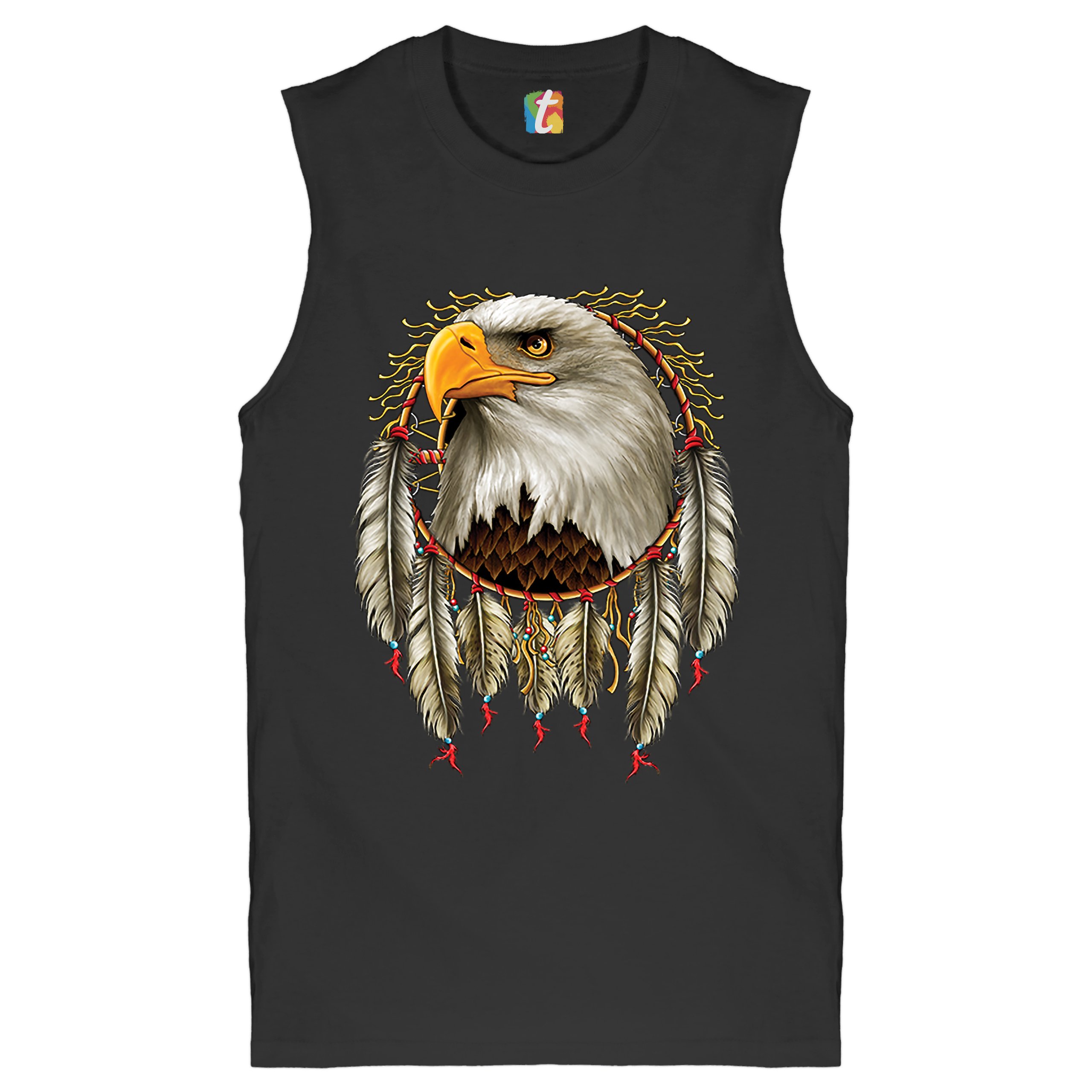 Bald Eagle Dreamcatcher Muscle Shirt Indigenous Native American Heritage Men’s