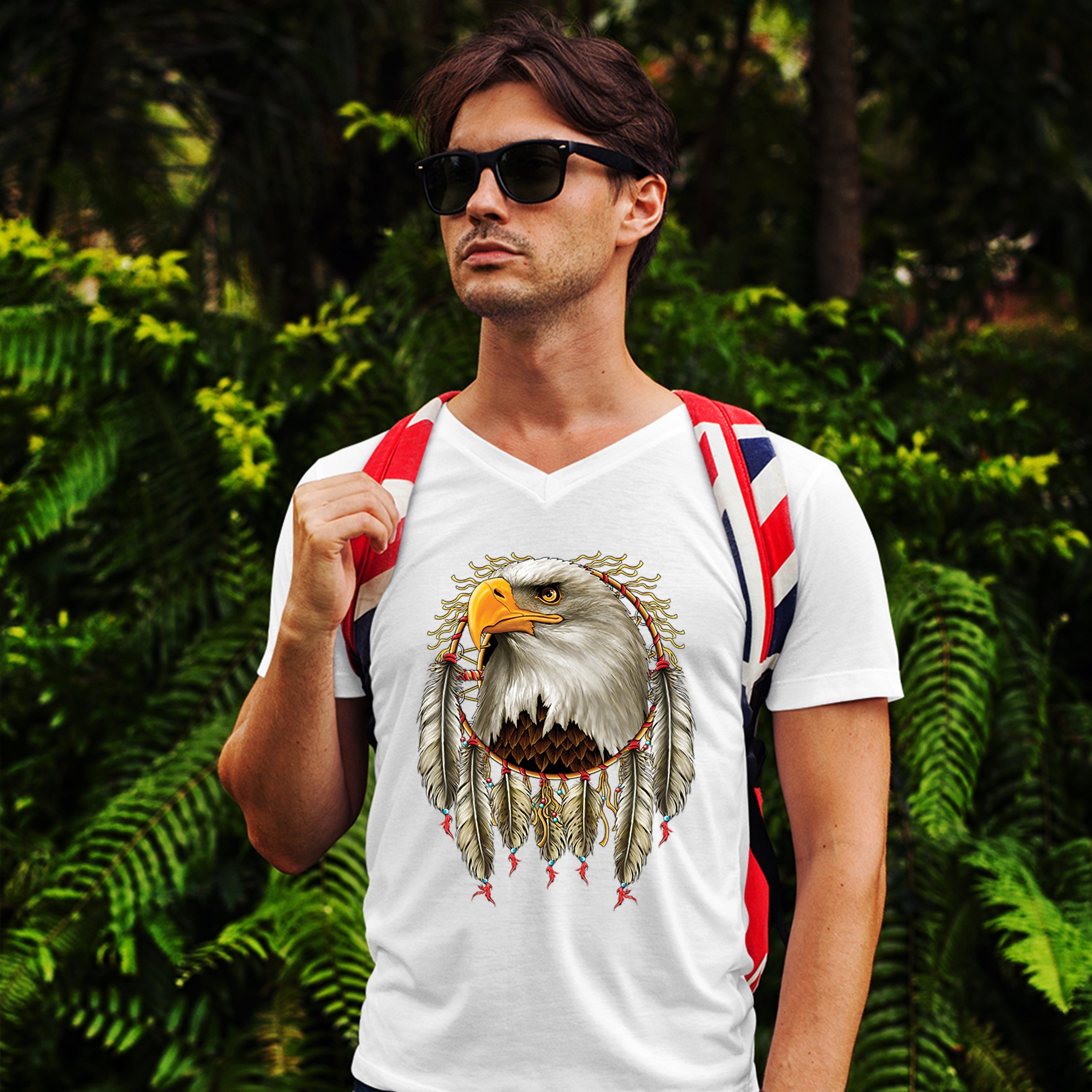 T-shirt a maniche lunghe con piume di capo indiano Dreamcatcher dei nativi americani - Italia T-shirt a maniche lunghe con piume di capo indiano Dreamcatcher dei nativi americani - Italia