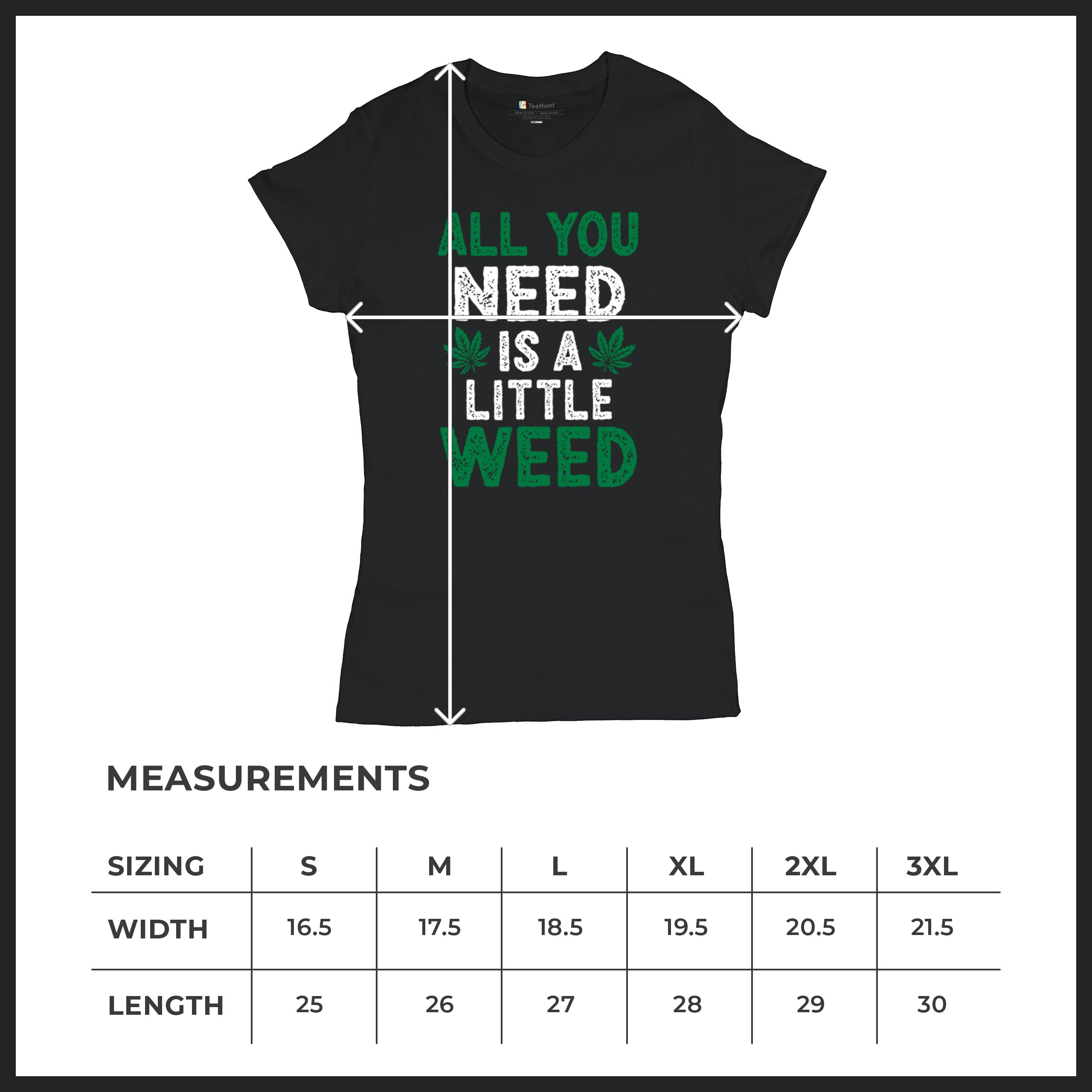 All You Need is a Little Weed T-Shirt Funny Smoking Marijuana 420 Women's Tee - Picture 8 of 36