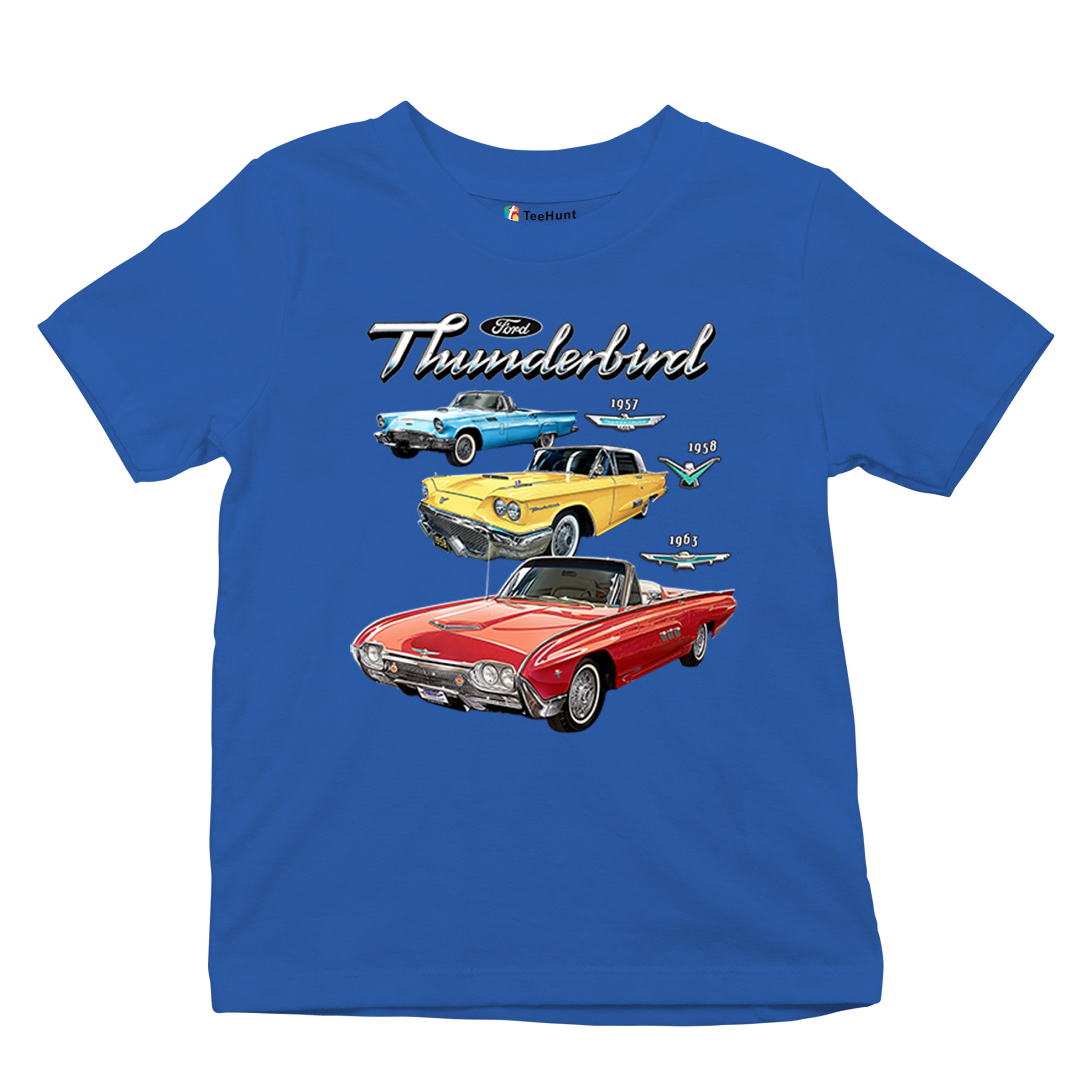 Ford Thunderbirds 1957 1958 1963 Youth T-shirt Classic Retro Convertible Kids - Picture 41 of 50
