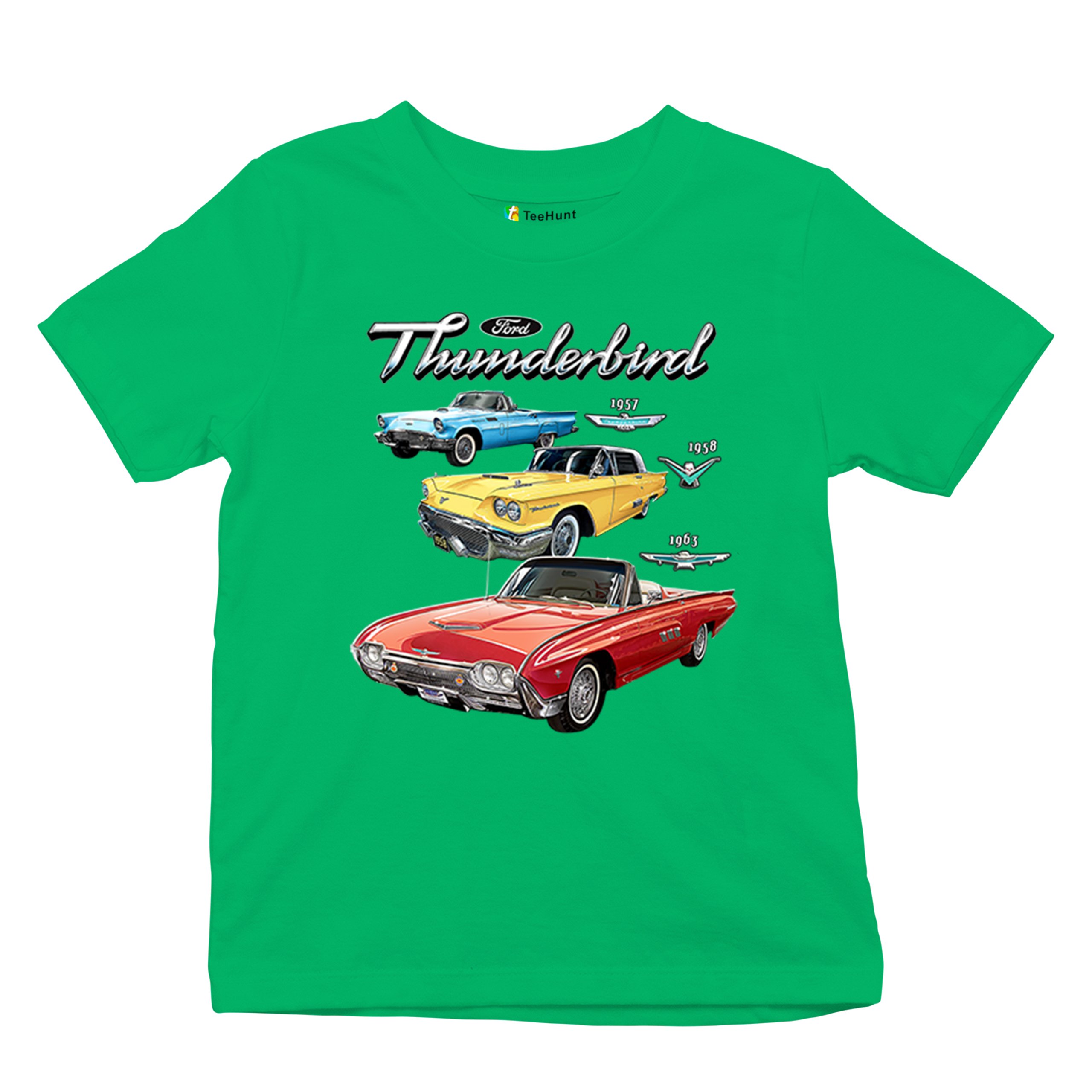 Ford Thunderbirds 1957 1958 1963 Youth T-shirt Classic Retro Convertible Kids - Picture 34 of 50