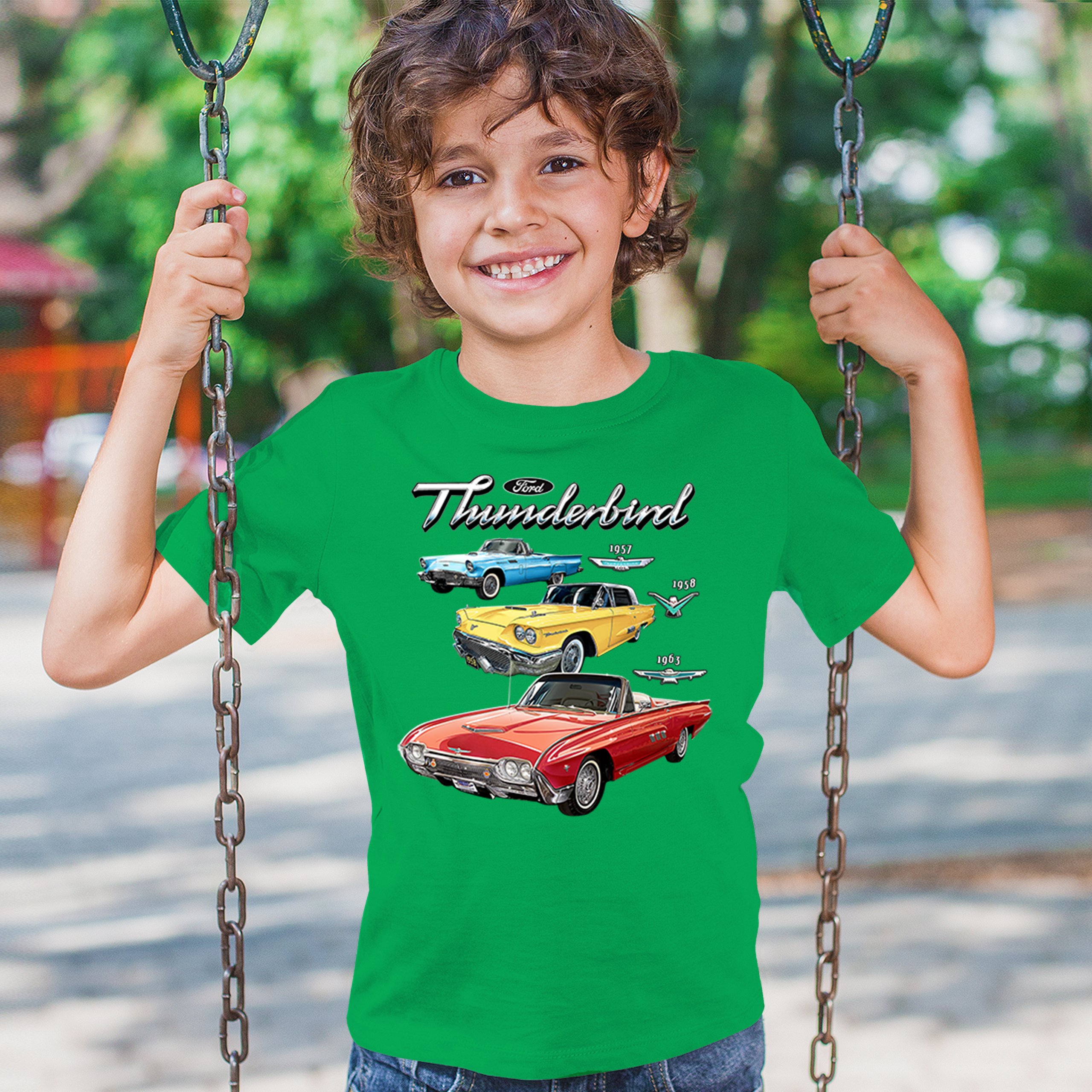 Ford Thunderbirds 1957 1958 1963 Youth T-shirt Classic Retro Convertible Kids - Picture 33 of 50