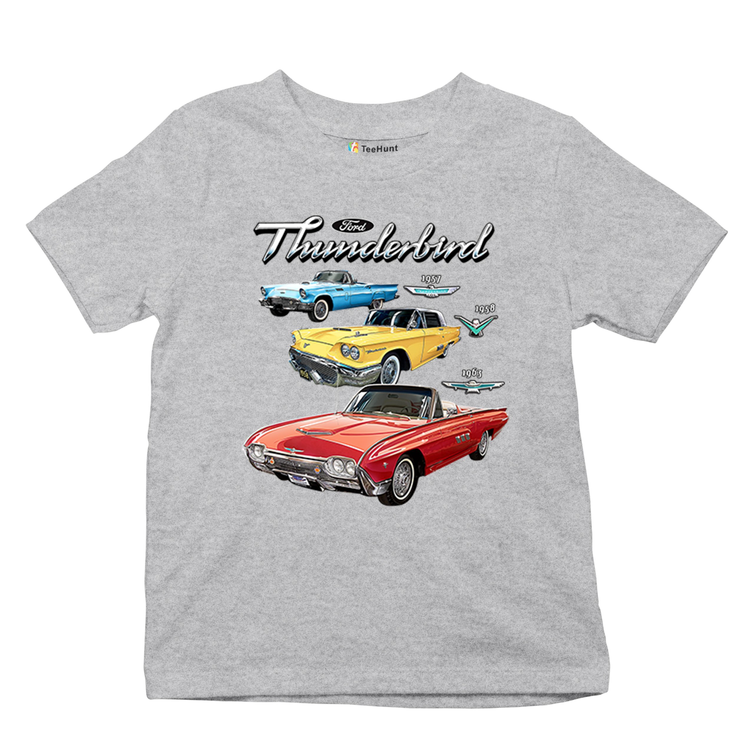 Ford Thunderbirds 1957 1958 1963 Youth T-shirt Classic Retro Convertible Kids - Picture 13 of 50