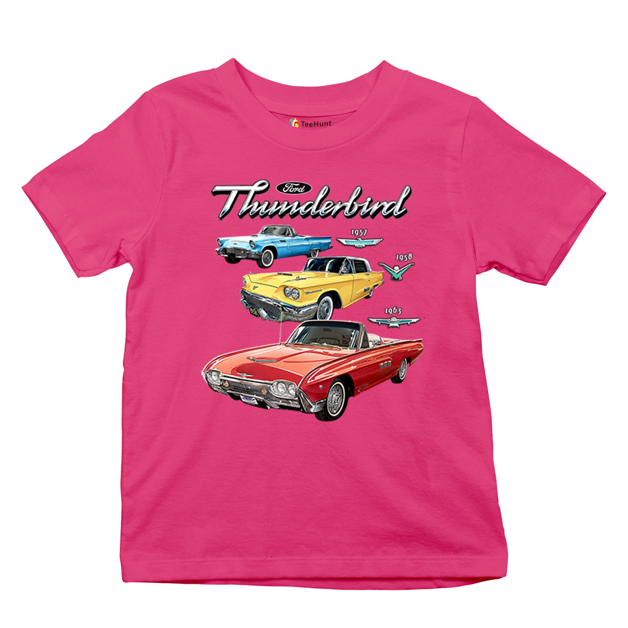 Ford Thunderbirds 1957 1958 1963 Youth T-shirt Classic Retro Convertible Kids - Picture 48 of 50