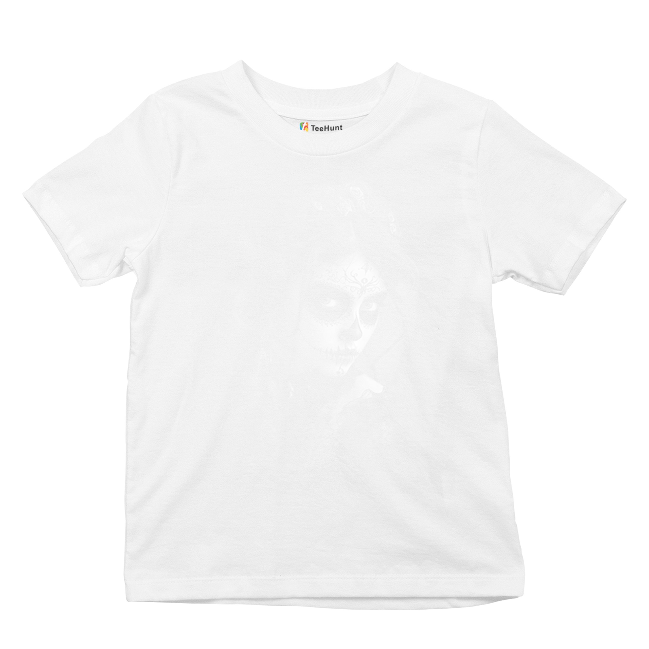 Sugar Skull Lace Youth T-shirt Black White Day of the Dead Gothic Beauty Kids - Picture 27 of 50