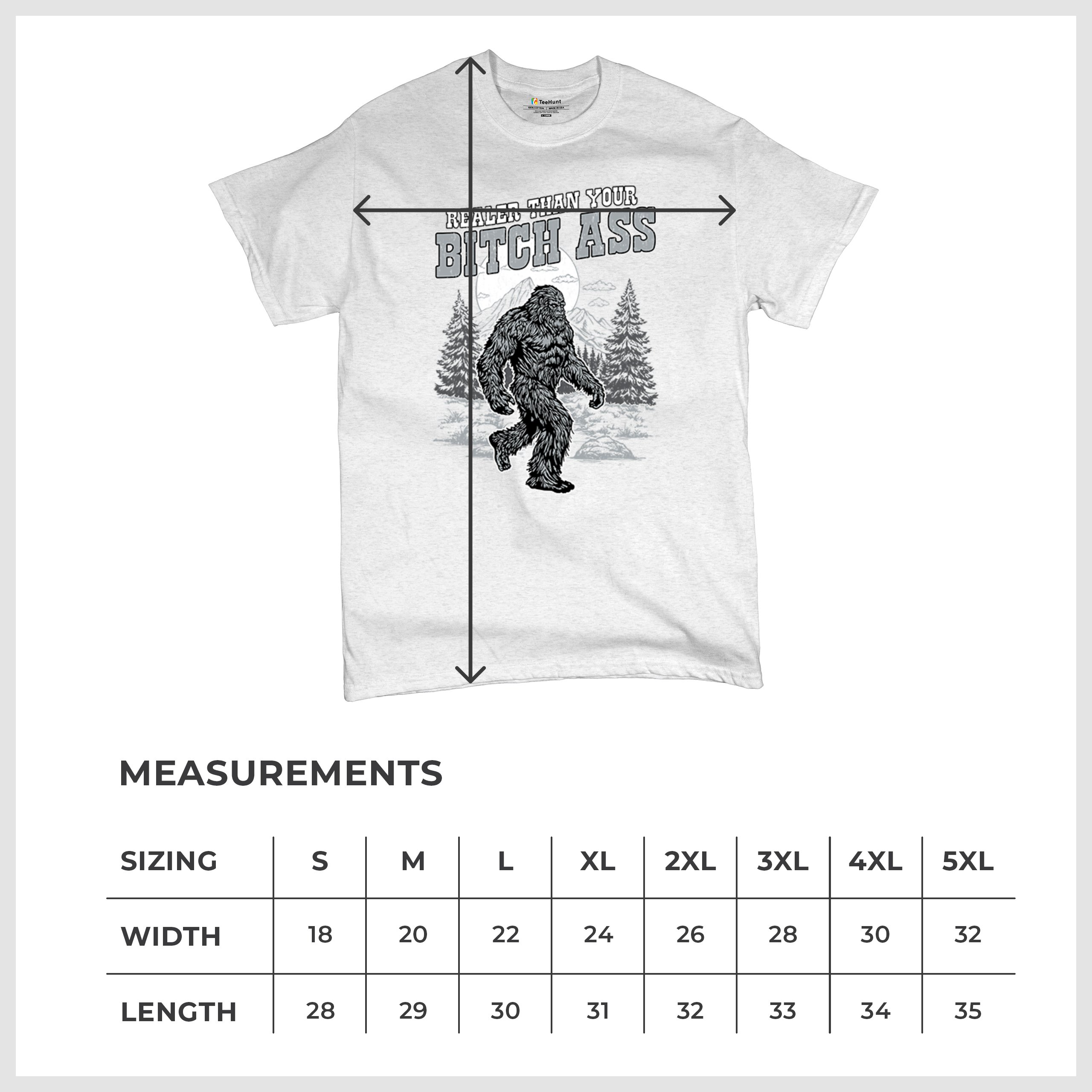 Realer Than Your Bitch Ass T-shirt Funny Bigfoot Sarcastic Joke Men's Tee - Picture 71 of 113