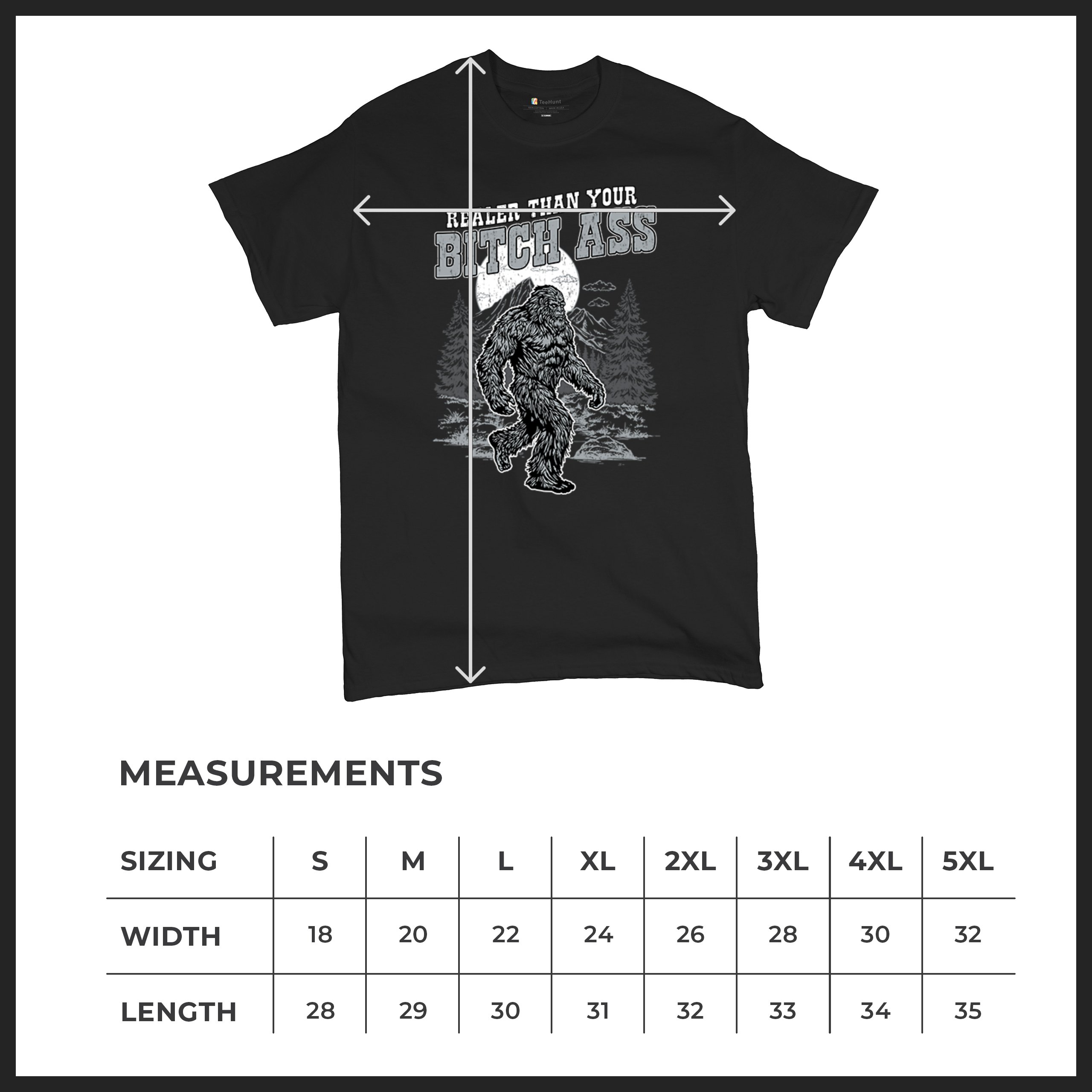 Realer Than Your Bitch Ass T-shirt Funny Bigfoot Sarcastic Joke Men's Tee - Picture 8 of 113