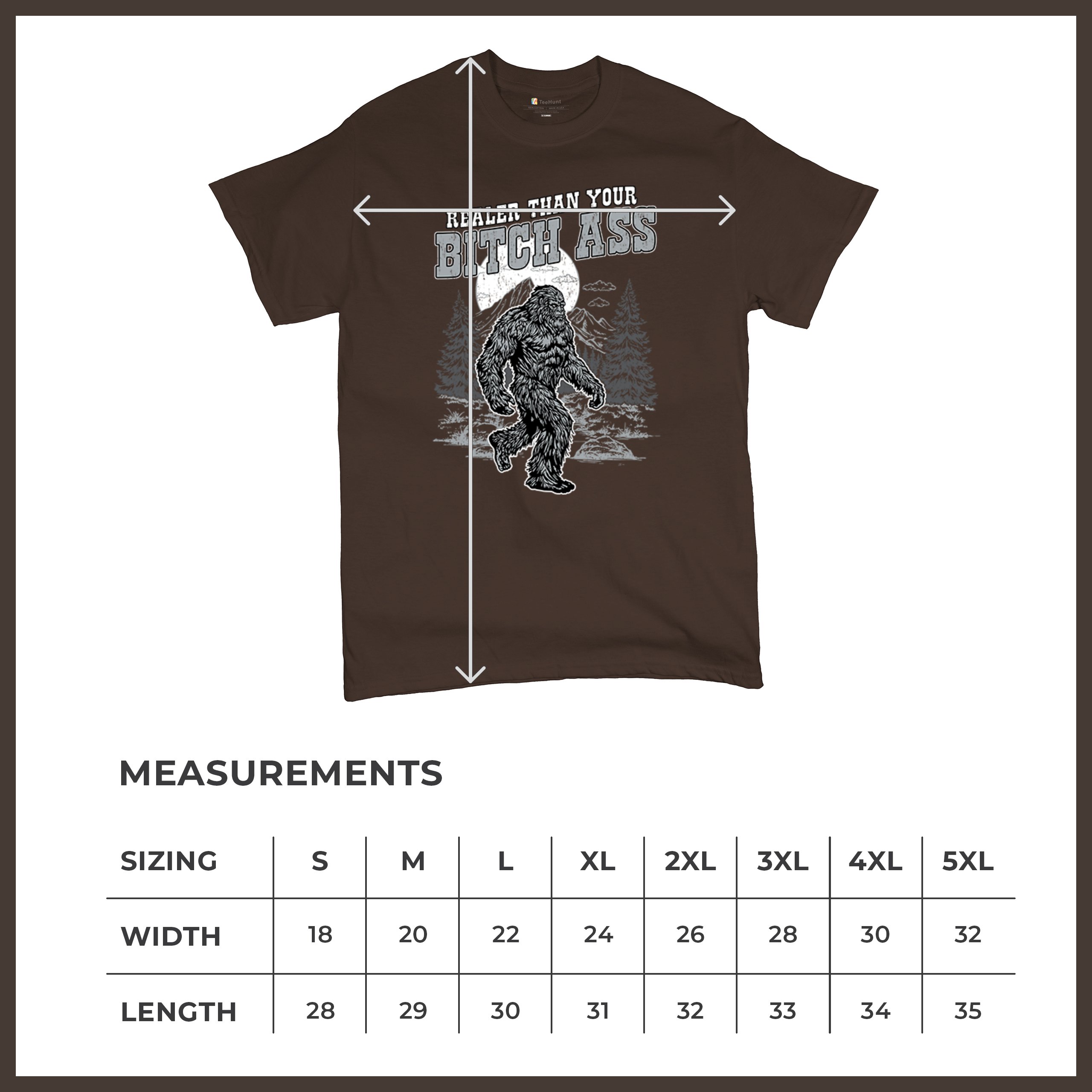 Realer Than Your Bitch Ass T-shirt Funny Bigfoot Sarcastic Joke Men's Tee - Picture 78 of 113