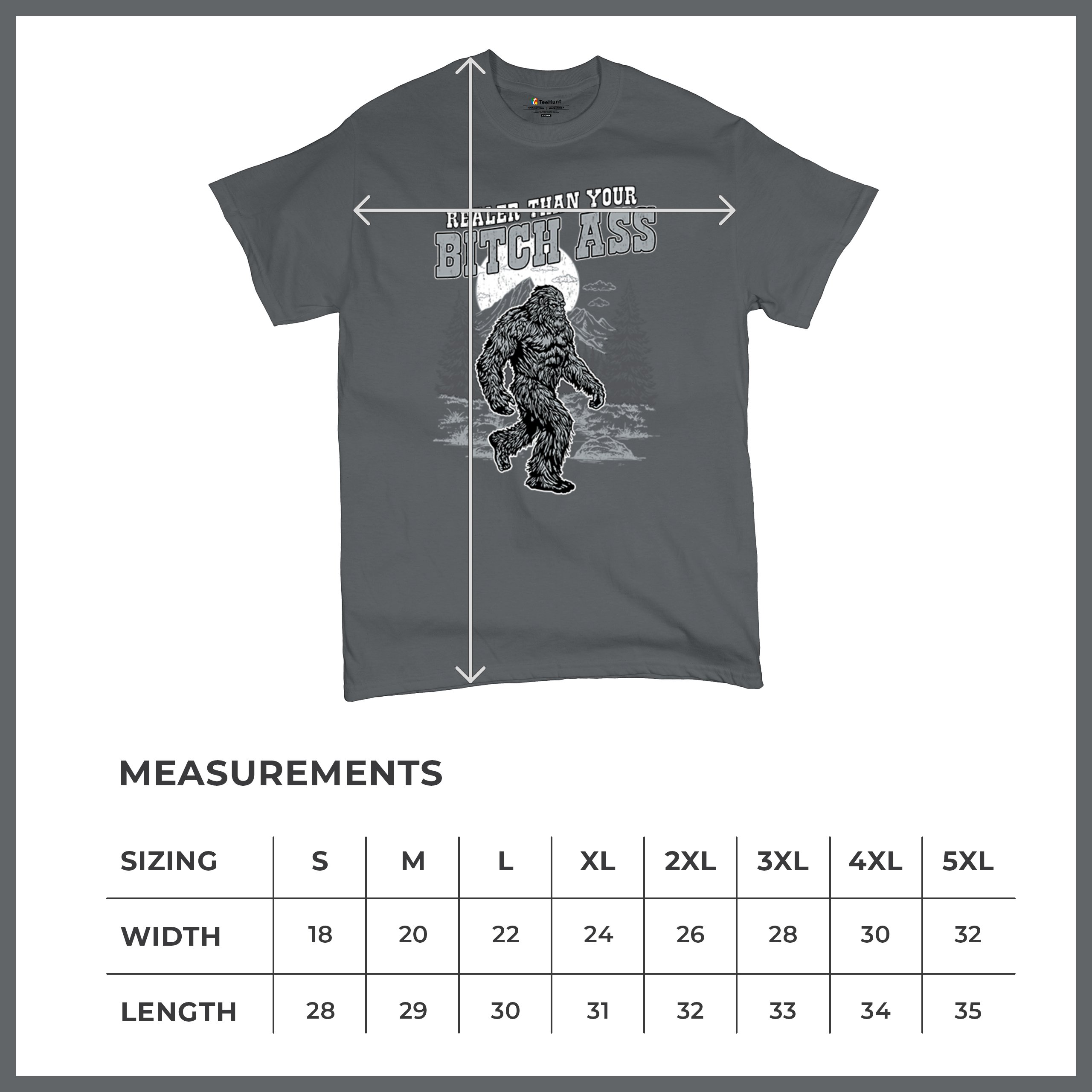 Realer Than Your Bitch Ass T-shirt Funny Bigfoot Sarcastic Joke Men's Tee - Picture 85 of 113