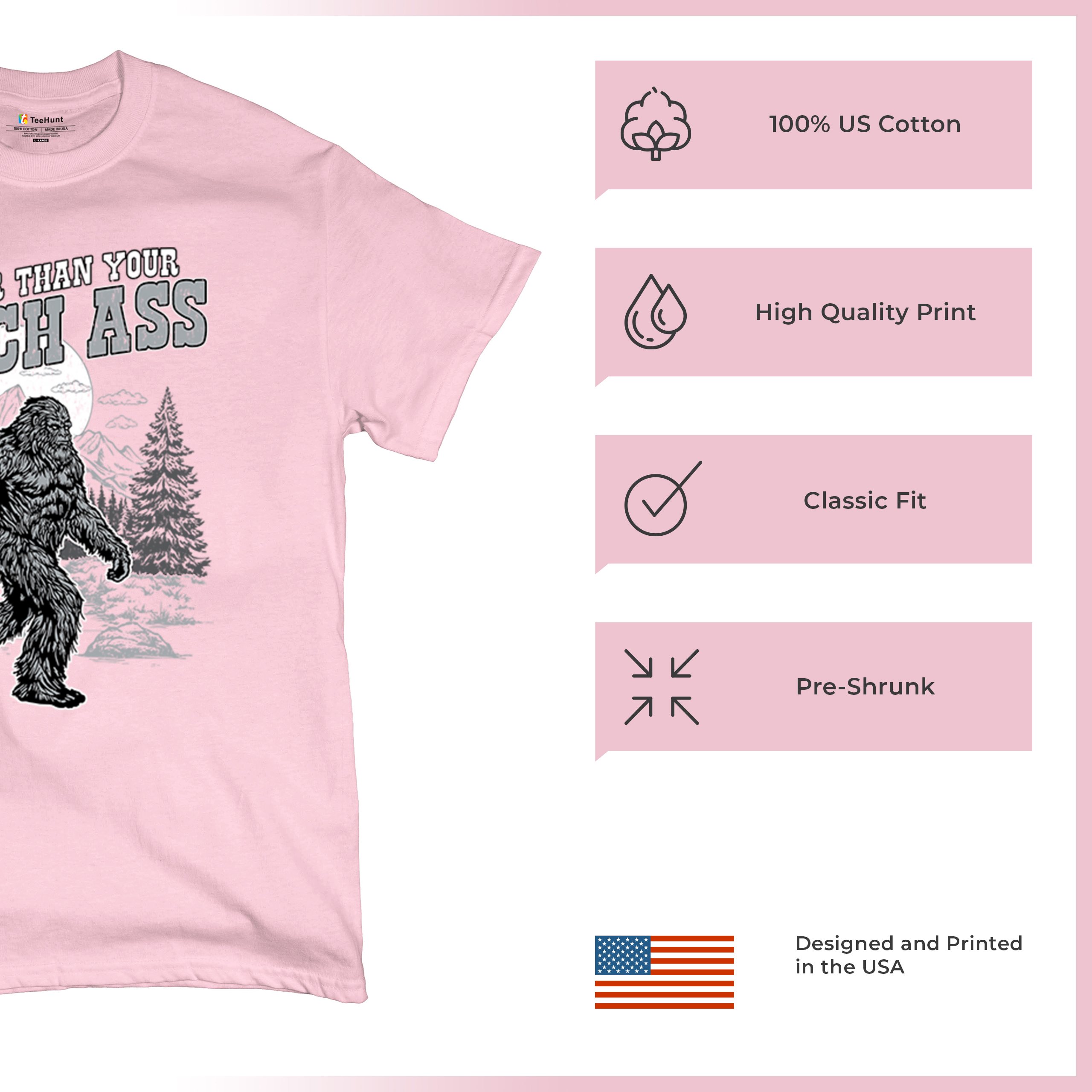 Realer Than Your Bitch Ass T-shirt Funny Bigfoot Sarcastic Joke Men's Tee - Picture 91 of 113