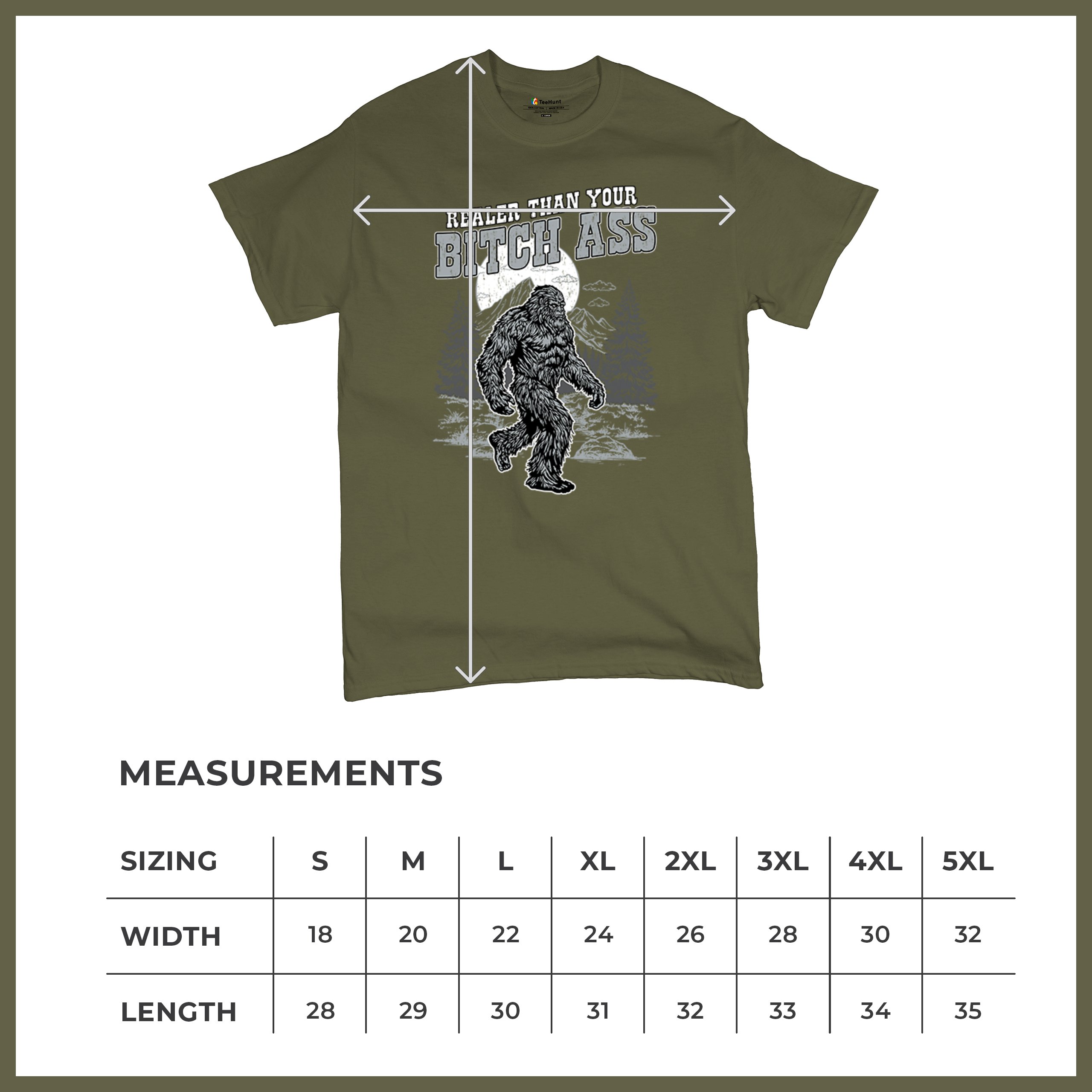 Realer Than Your Bitch Ass T-shirt Funny Bigfoot Sarcastic Joke Men's Tee - Picture 99 of 113