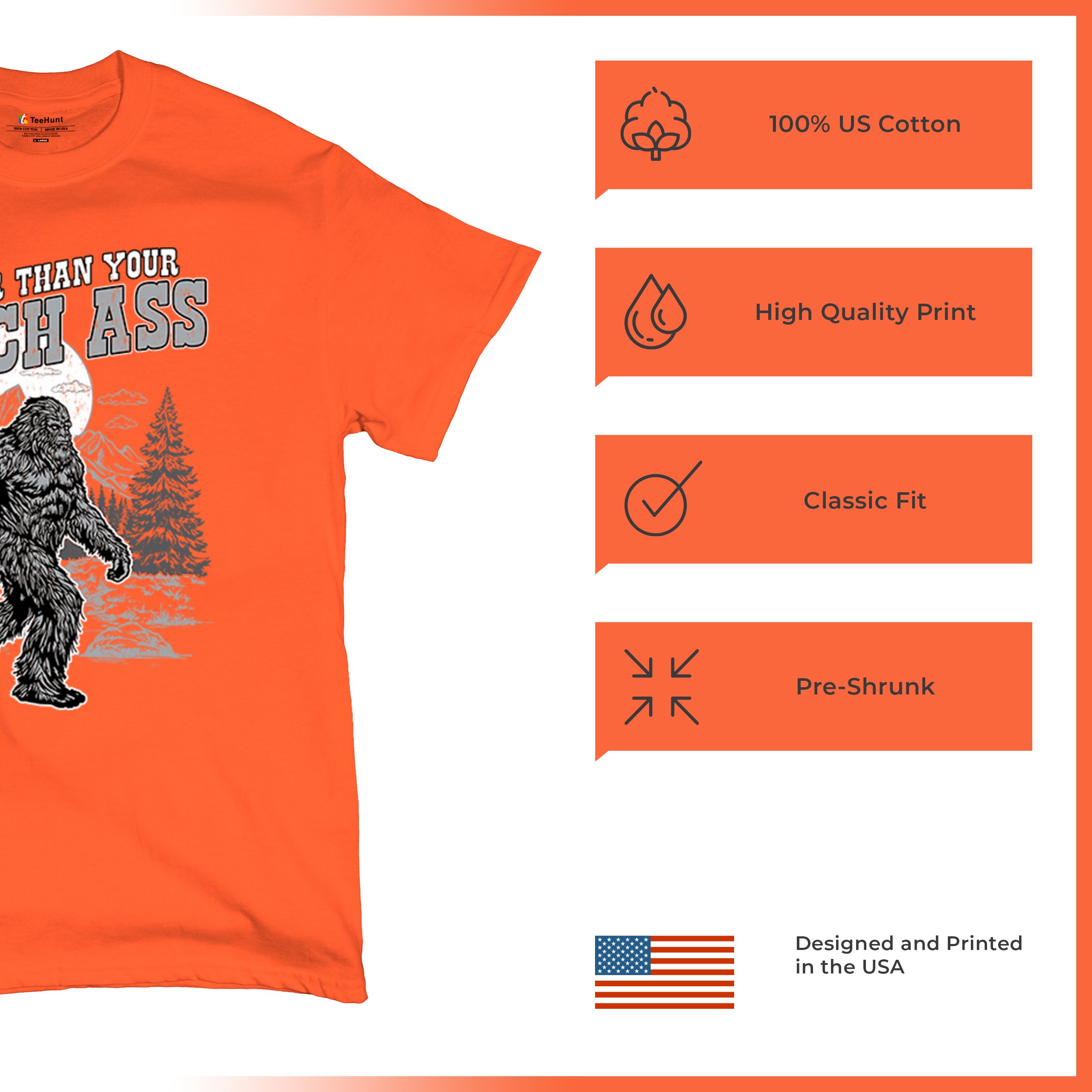 Realer Than Your Bitch Ass T-shirt Funny Bigfoot Sarcastic Joke Men's Tee - Picture 21 of 113