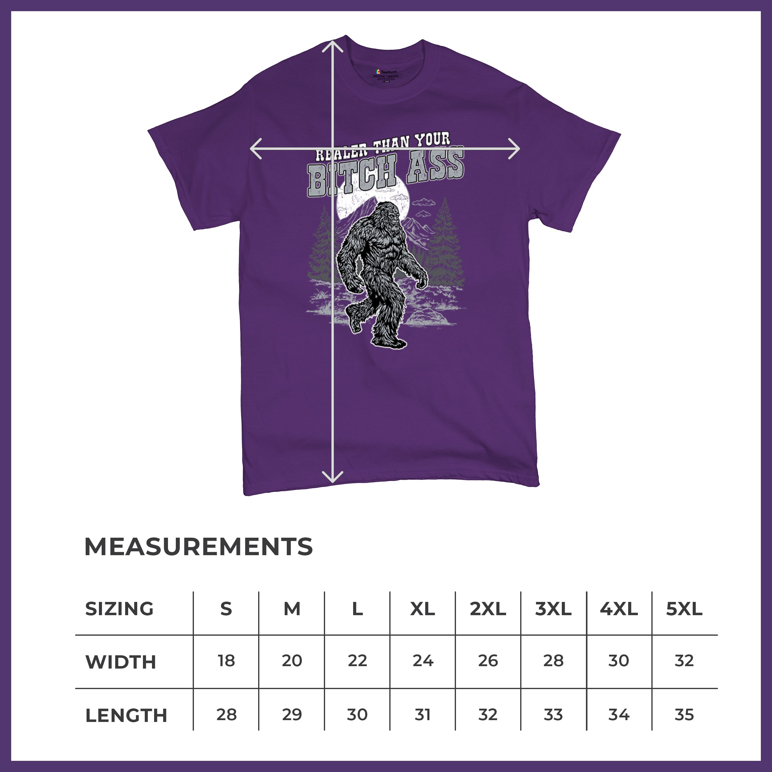 Realer Than Your Bitch Ass T-shirt Funny Bigfoot Sarcastic Joke Men's Tee - Picture 36 of 113