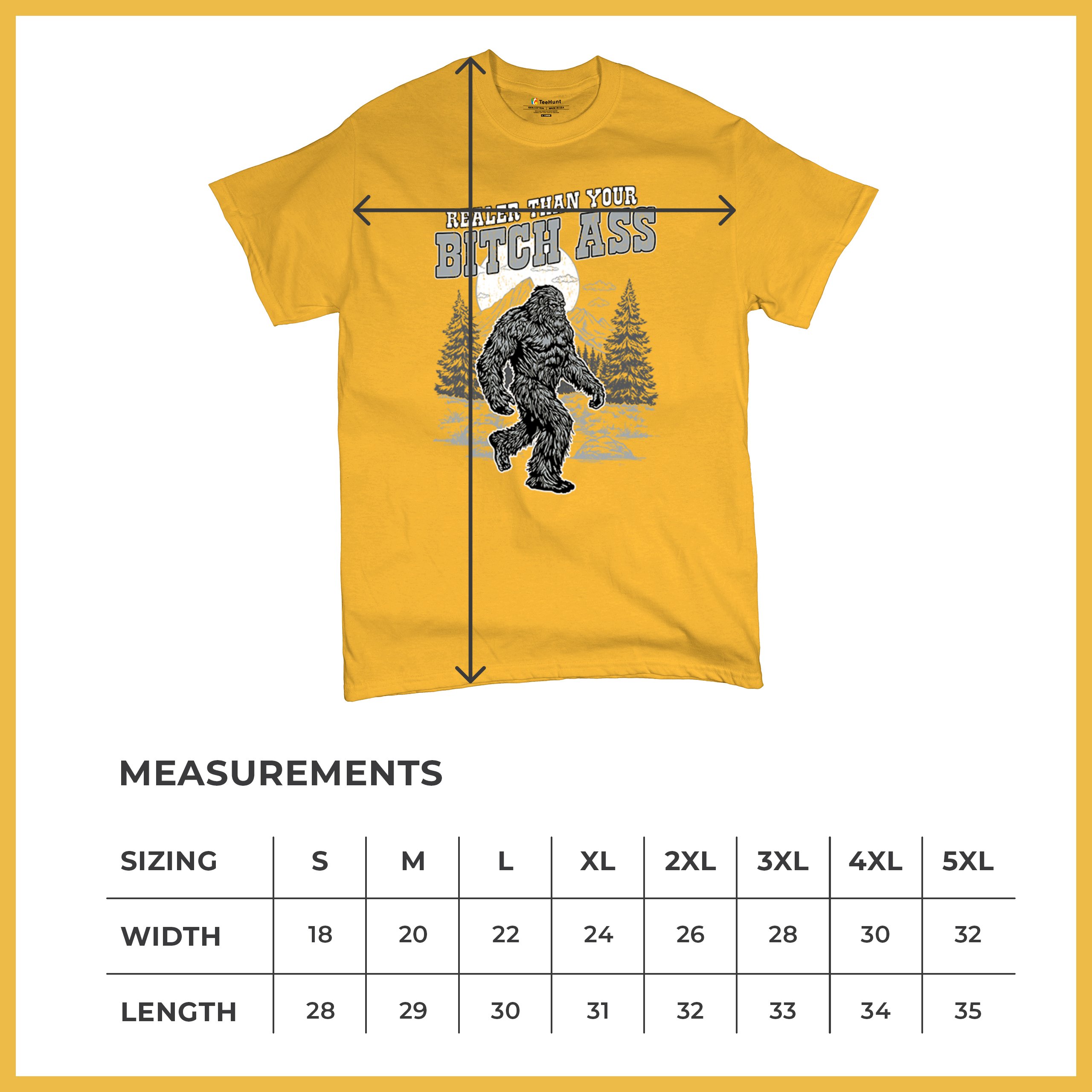 Realer Than Your Bitch Ass T-shirt Funny Bigfoot Sarcastic Joke Men's Tee - Picture 113 of 113