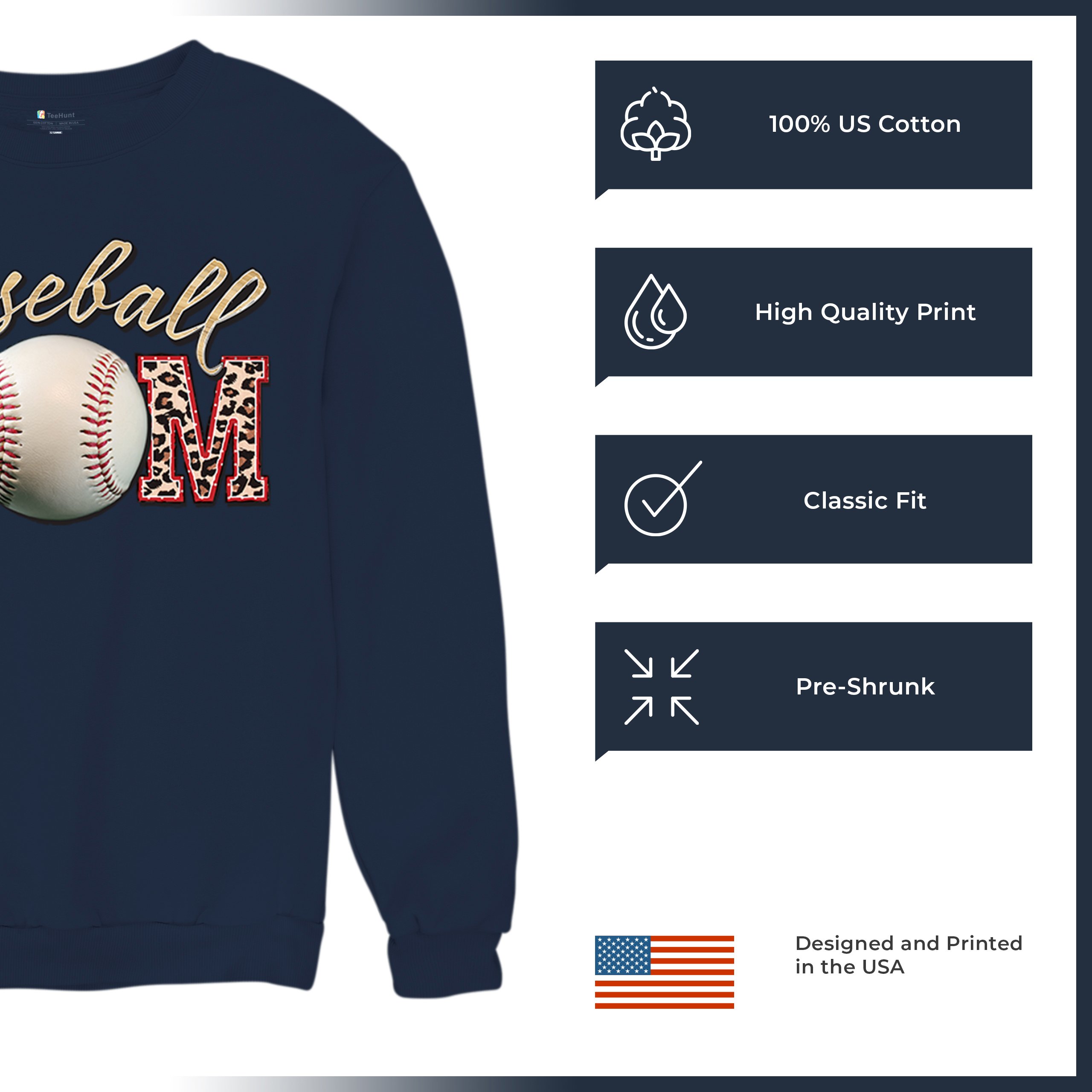 Baseball Mom Sweatshirt Funny Mom of Boys Game Practice Mother's Day Crewneck - Picture 35 of 50
