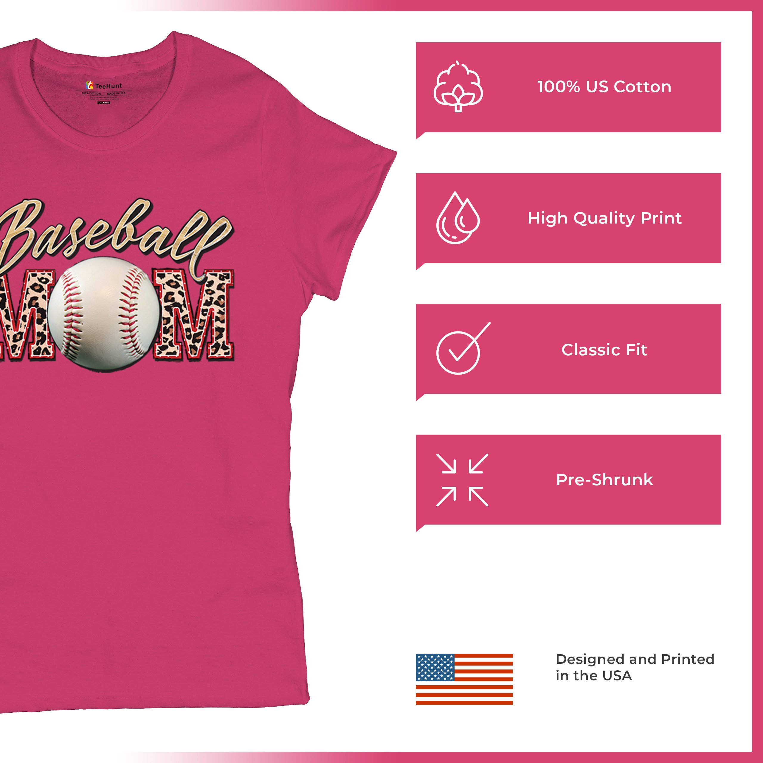 Baseball Mom T-Shirt Funny Mom of Boys Game Practice Mother's Day Women's Tee - Picture 49 of 50