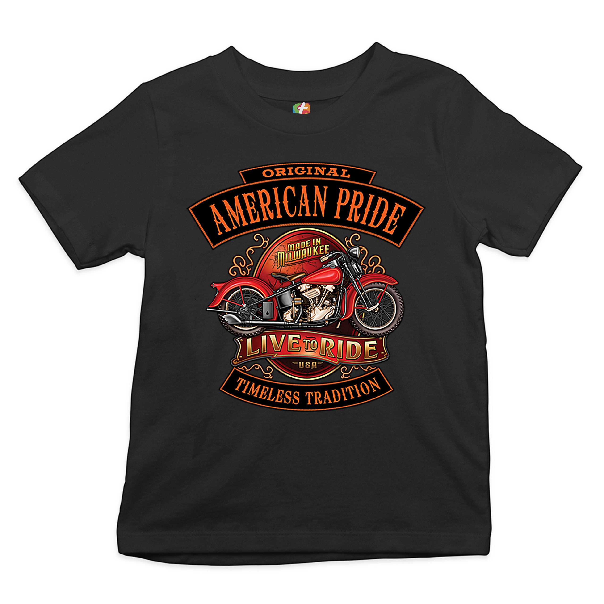 Original American Pride Youth T-shirt Live to Ride Timeless Tradition Kids - Picture 2 of 29